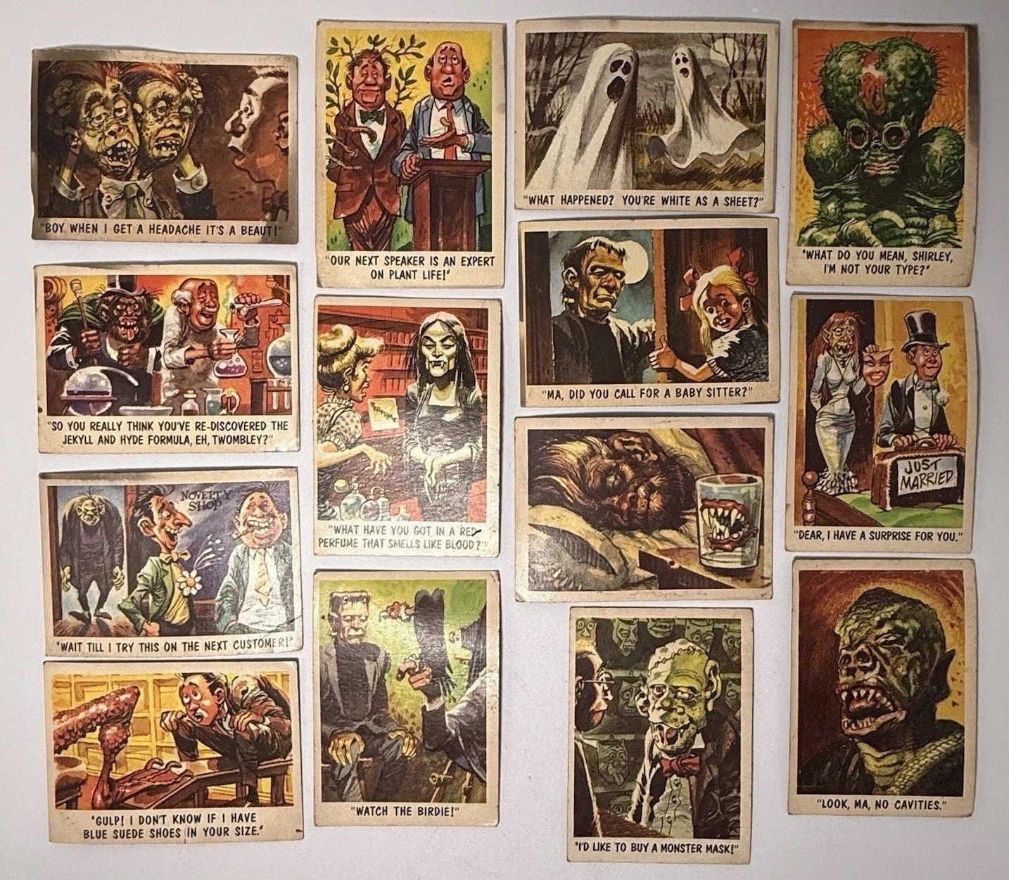 1959 Topps You’ll Die Laughing 14 Card Lot Funny Monsters Jack Davis Bubbles 1959 Topps You’ll Die Laughing 14 Card Lot Funny Monsters Jack Davis Bubbles