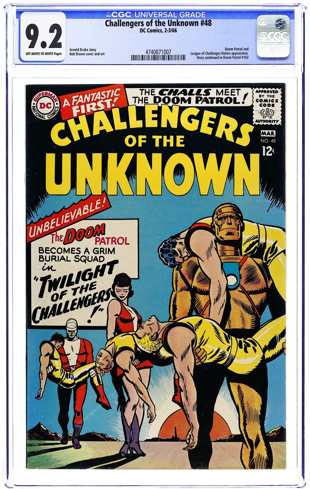 Challengers of the Unknown #48 CGC 9.2 1966 4740871007 Challengers of the Unknown #48 CGC 9.2 1966 4740871007