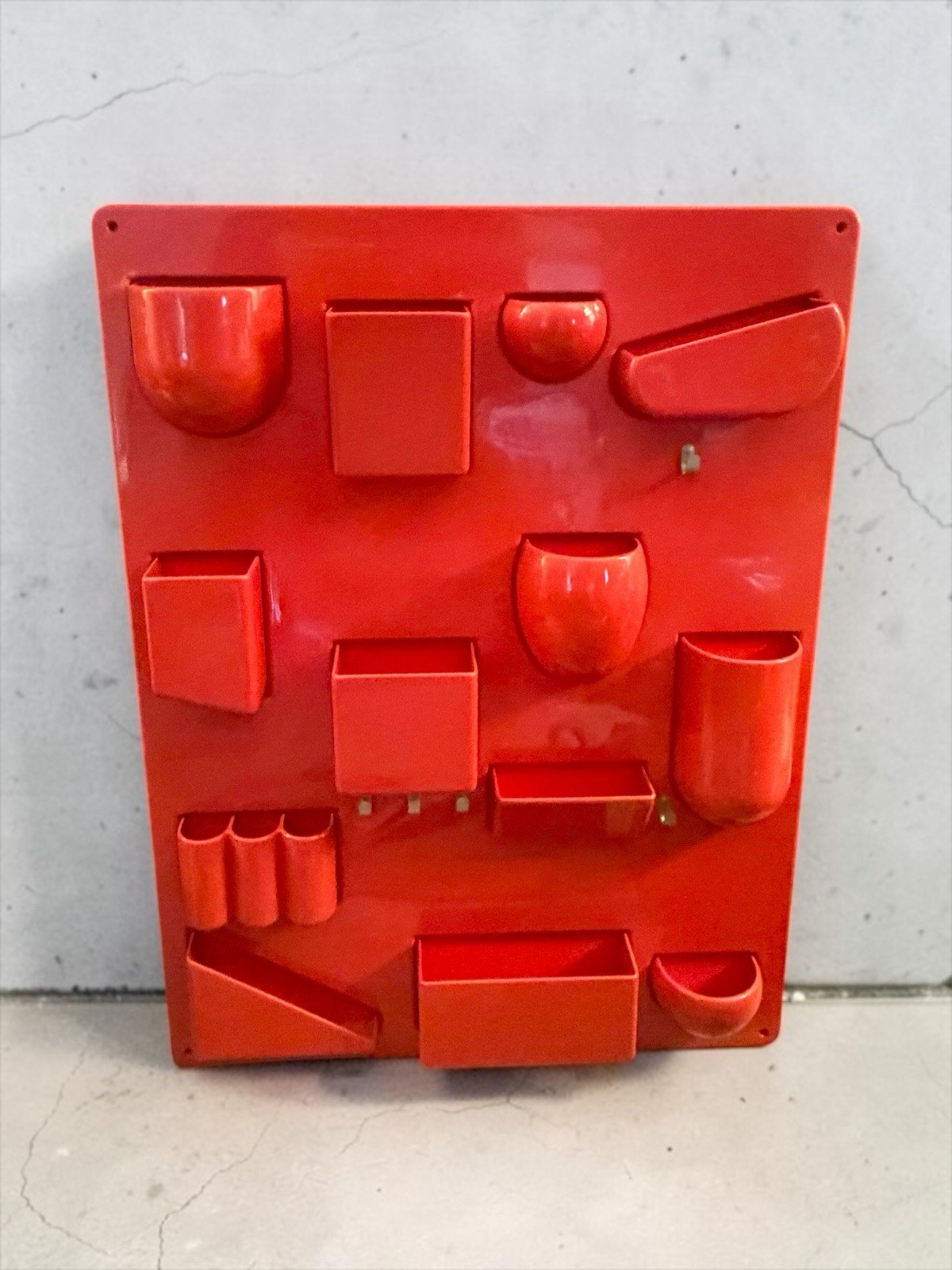 Vtg Uten Silo II Red Wall All Organizer Dorothee Maurer Becker 27 X 20.5” MCM Vtg Uten Silo II Red Wall All Organizer Dorothee Maurer Becker 27 X 20.5” MCM