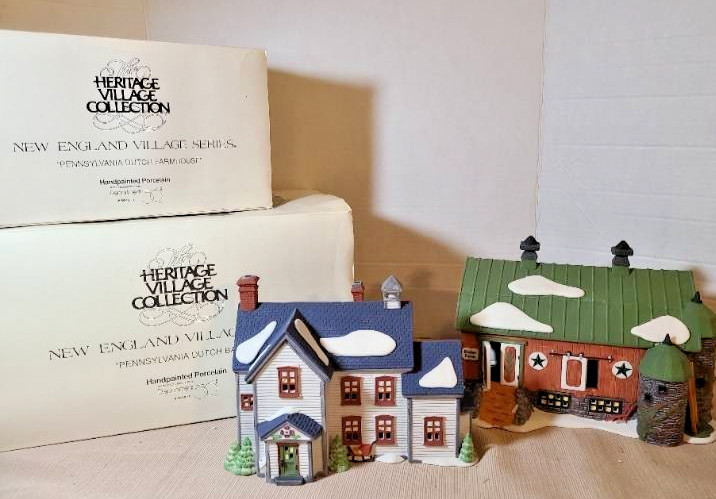Dept 56 Heritage Village Col. “Pennsylvania Dutch Farmhouse” & "...Barn" w/Box