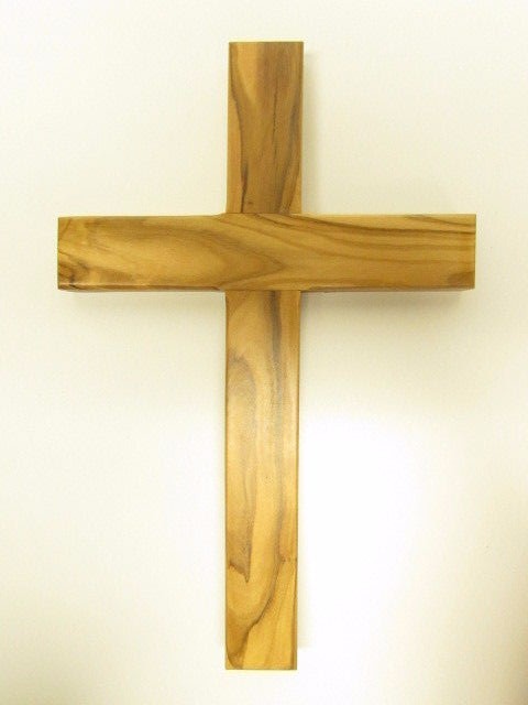 Large 10" Olive Wood Wall Cross - Hand Made in the Holy Land, Jerusalem Large 10" Olive Wood Wall Cross - Hand Made in the Holy Land, Jerusalem