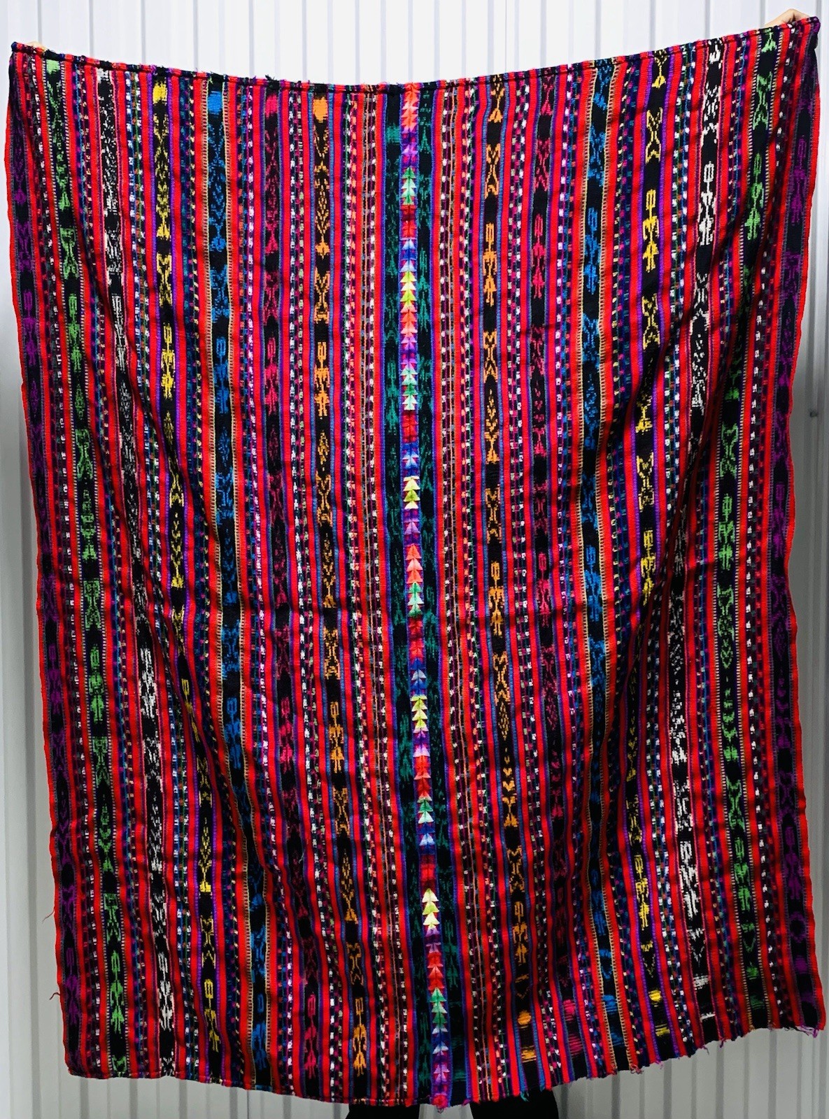 Vintage Guatemalan Huipil Panel 50 X 48 Uncut Handwoven Mayan Loom Textile Vintage Guatemalan Huipil Panel 50 X 48 Uncut Handwoven Mayan Loom Textile