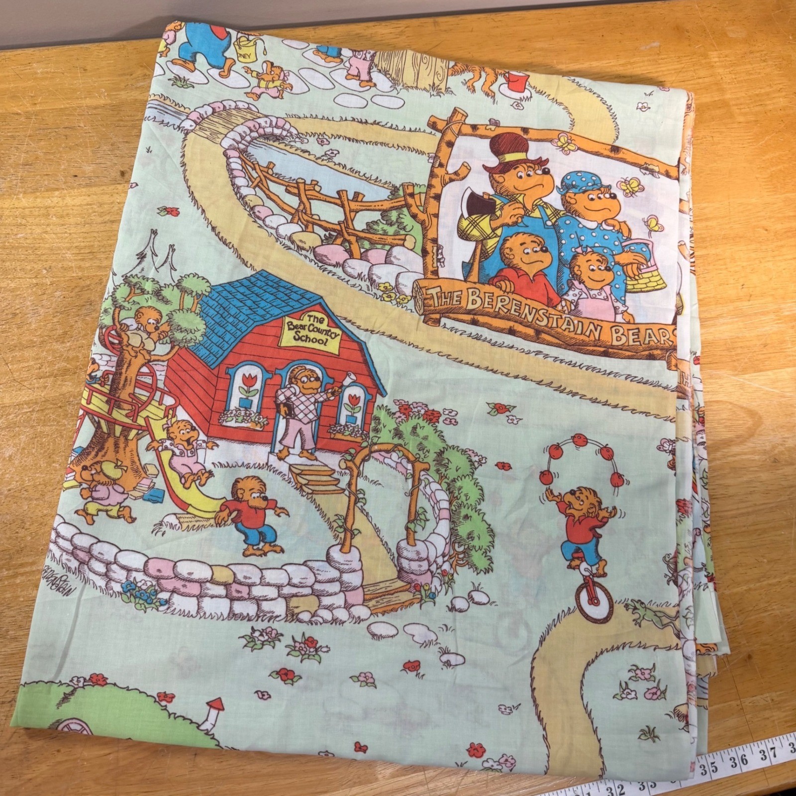 Lady Pepperell Vtg Berenstain Bears Full Flat Sheet Mint Green 1983 Muslin Lady Pepperell Vtg Berenstain Bears Full Flat Sheet Mint Green 1983 Muslin