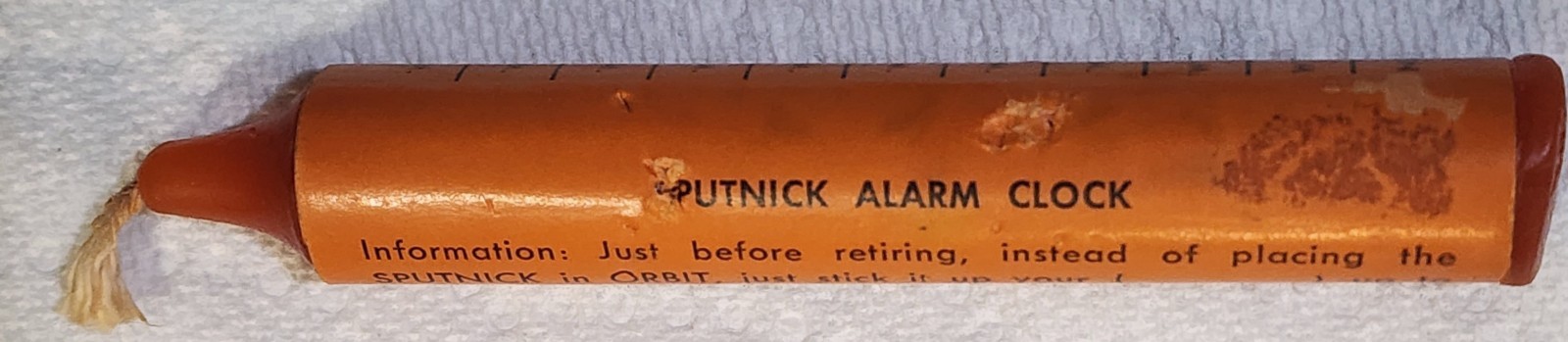 Vtg 1950's Sputnick Rectum Alarm Clock Candle Novelty Space Race Sputnik Rare Vtg 1950's Sputnick Rectum Alarm Clock Candle Novelty Space Race Sputnik Rare