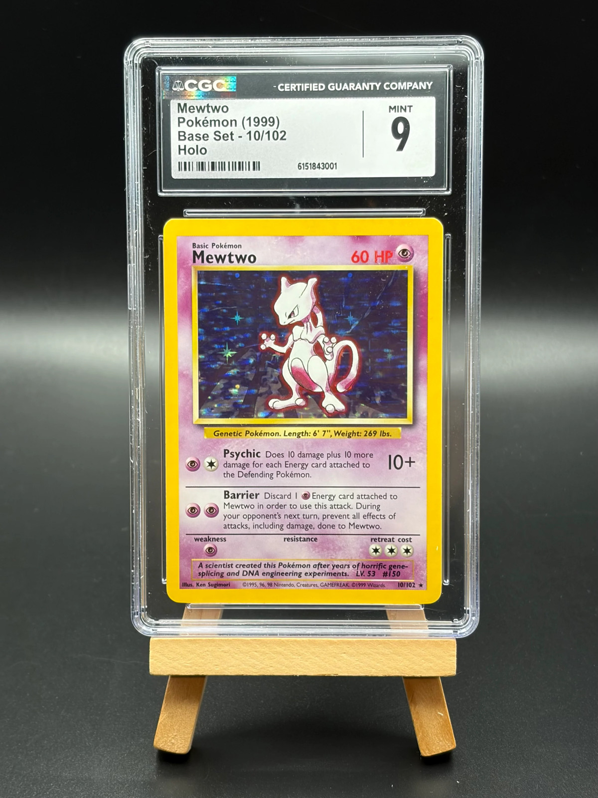 Mewtwo(010/102)- Base Set (BS) Unlimited Graded CGC 9 Mewtwo(010/102)- Base Set (BS) Unlimited Graded CGC 9