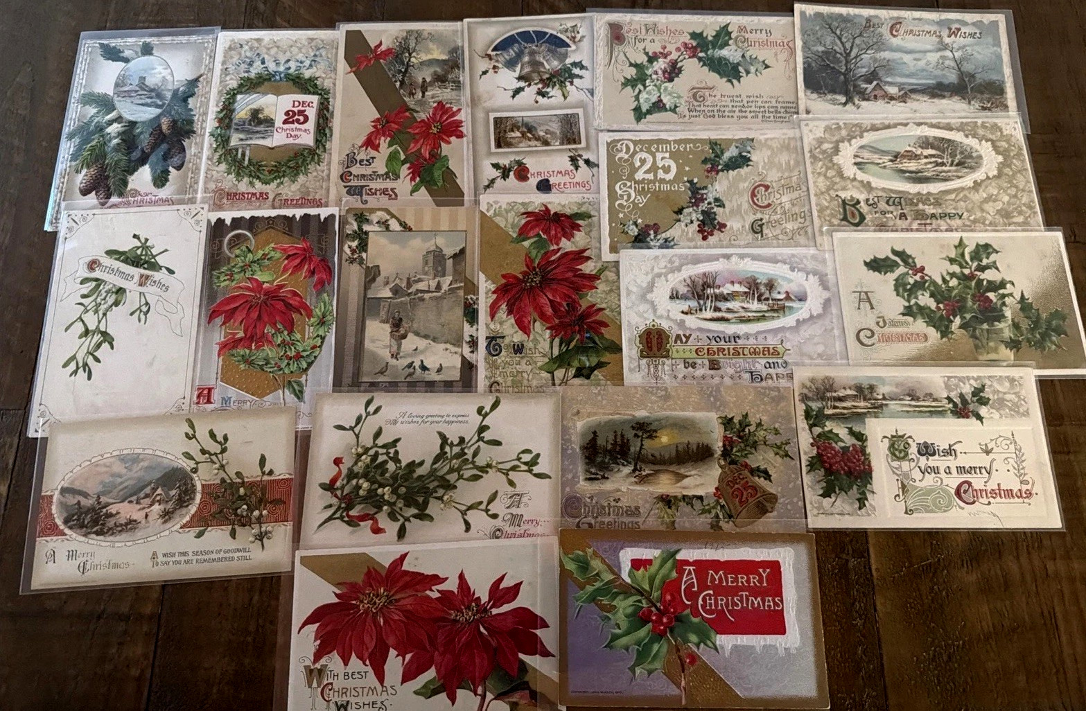 Lot of 20~Vintage ~Antique ~*  WINSCH  *~Christmas  Greeting Postcards~s706