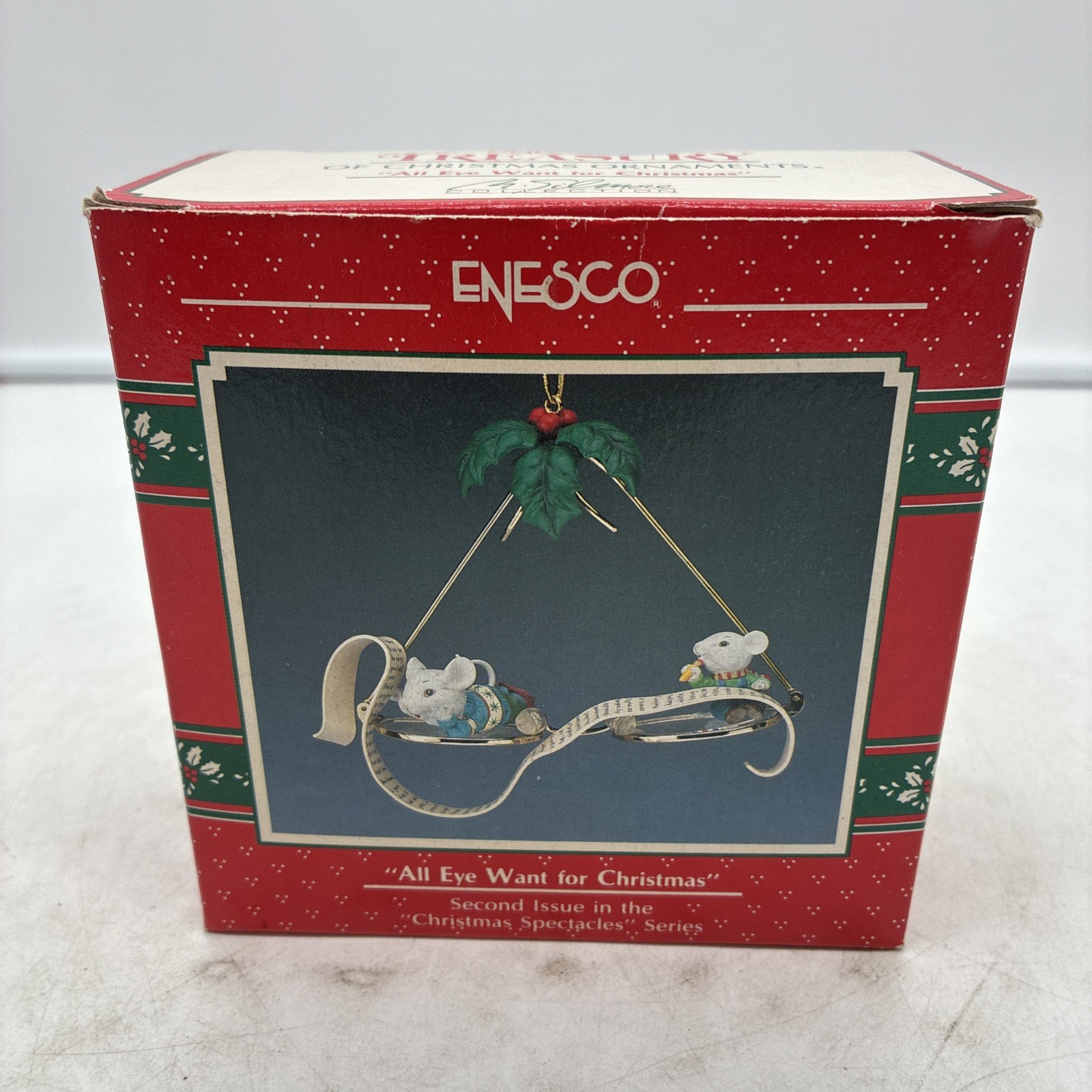 1990 Enesco “All Eye Want For Christmas” Treasury of Christmas Ornament 1990 Enesco “All Eye Want For Christmas” Treasury of Christmas Ornament