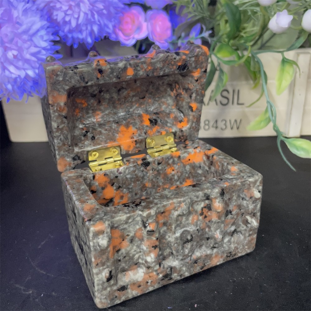 1.4LB 3.3'' Natural Yooperlite Box Carved Crystal Quartz Decor Reiki Energy 1.4LB 3.3'' Natural Yooperlite Box Carved Crystal Quartz Decor Reiki Energy