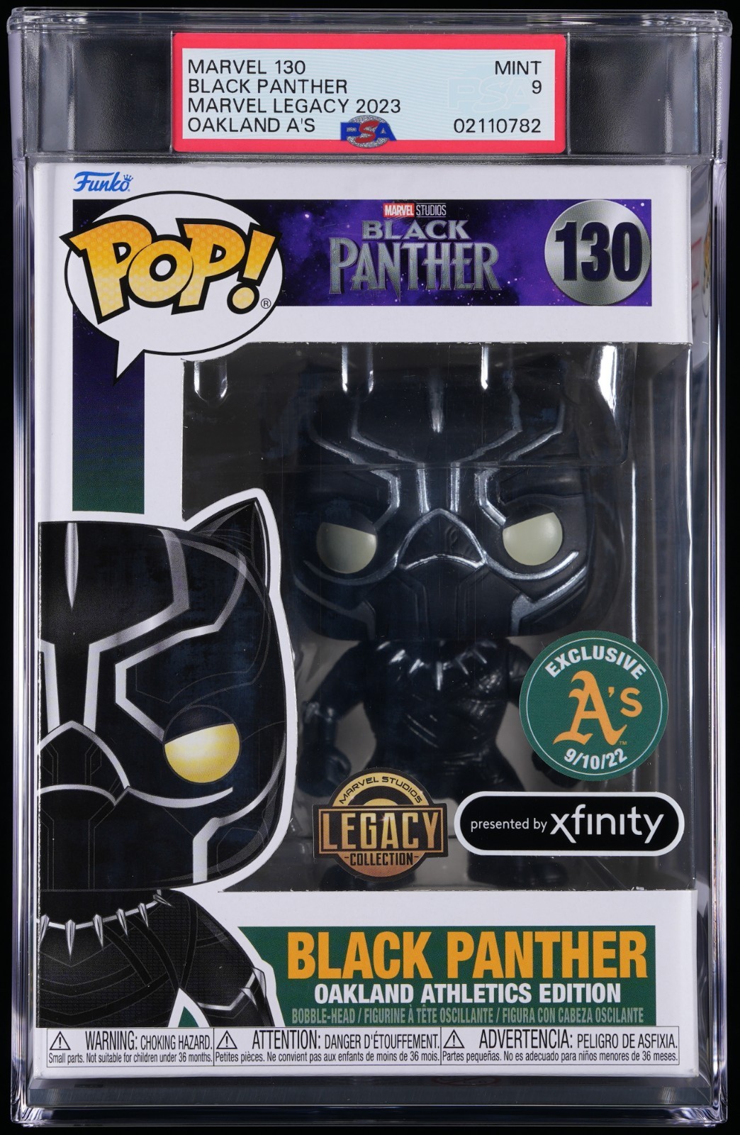 PSA 9 Funko Pop Black Panther #130 (Oakland Athletics Edition) PSA 9 Funko Pop Black Panther #130 (Oakland Athletics Edition)