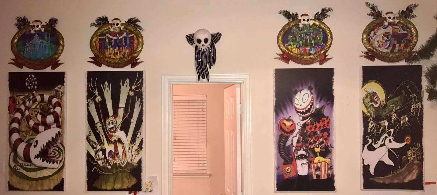 MASSIVE Haunted Mansion Holiday Stretching Room Gallery (all4) 20x40" Disneyland MASSIVE Haunted Mansion Holiday Stretching Room Gallery (all4) 20x40" Disneyland