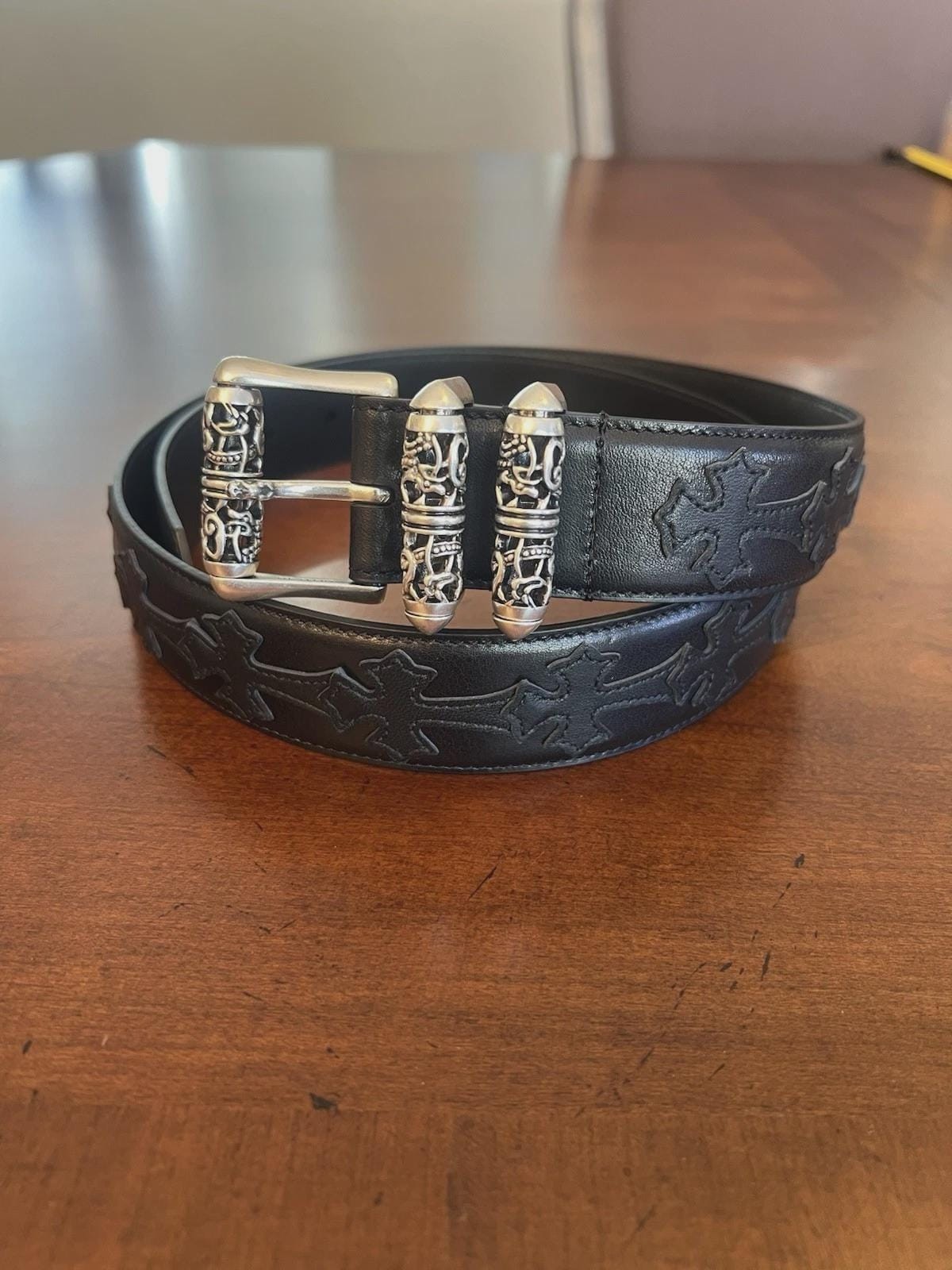 Chrome Hearts Black Patch Roller Belt In Black 34-36” Waist size 38 Chrome Hearts Black Patch Roller Belt In Black 34-36” Waist size 38