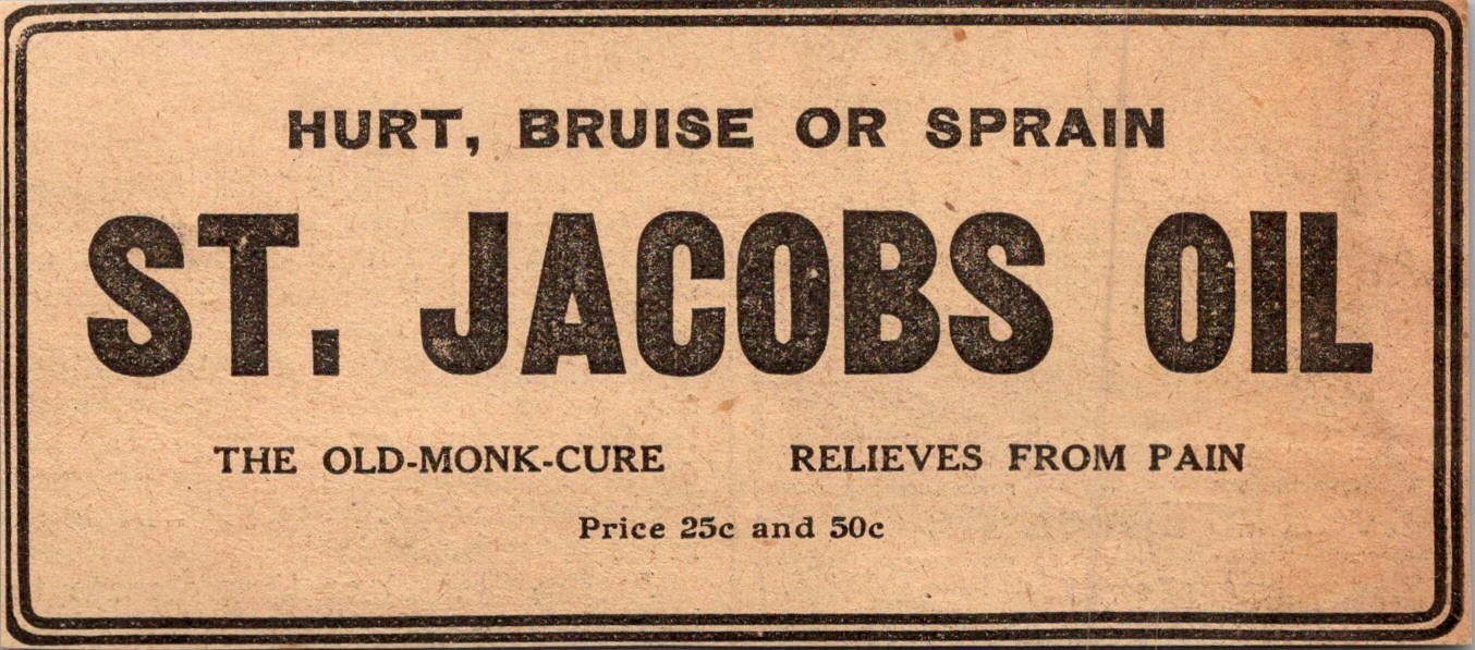 St Jacobs Oil The Old-Monk-Cure Relieves From Pain 1906 Minneapolis Ad 5AL1-M4 St Jacobs Oil The Old-Monk-Cure Relieves From Pain 1906 Minneapolis Ad 5AL1-M4