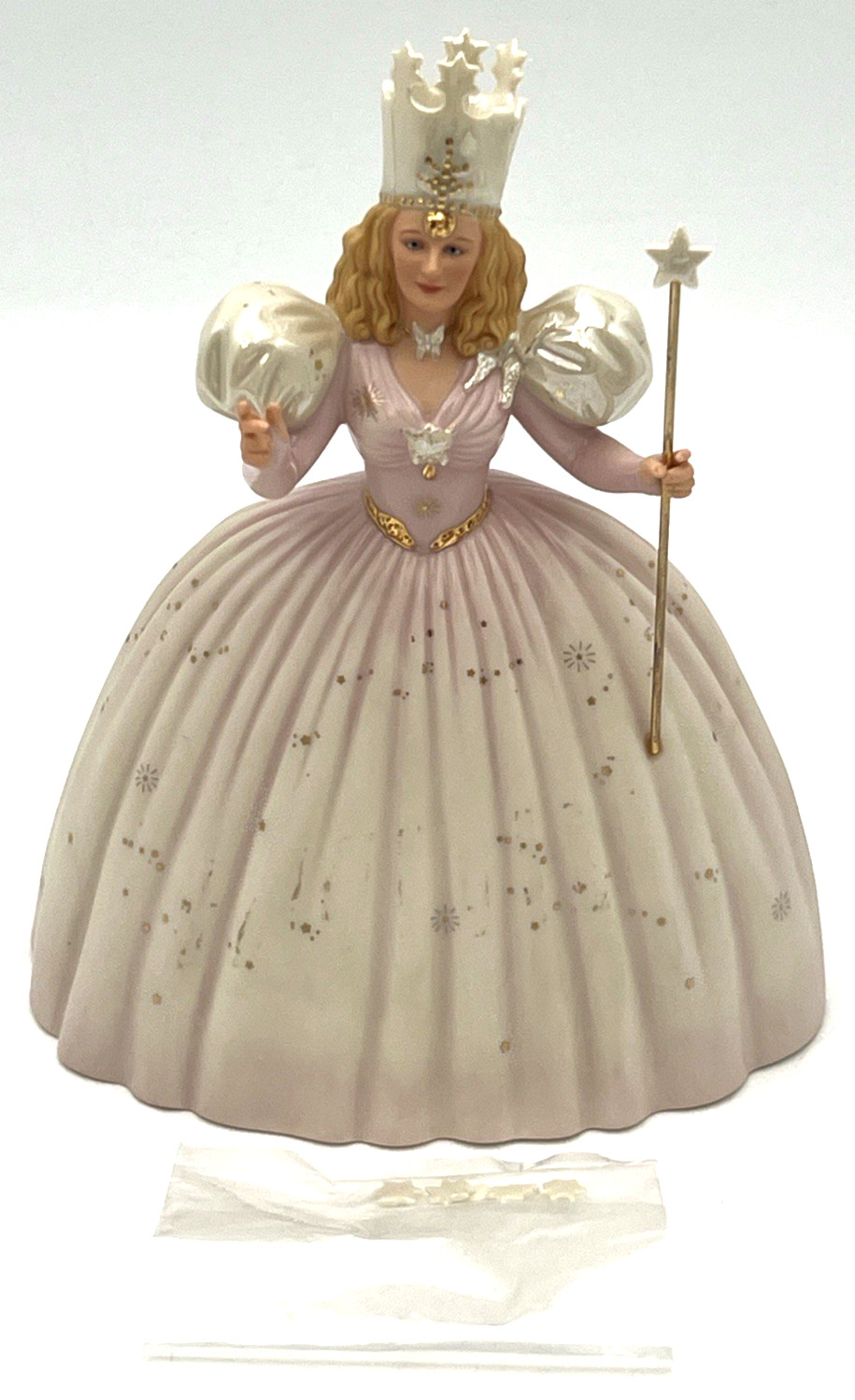 LENOX GLINDA THE GOOD WITCH WIZARD OF OZ CHIPPED, NEEDS REPAIR 9.5" TALL