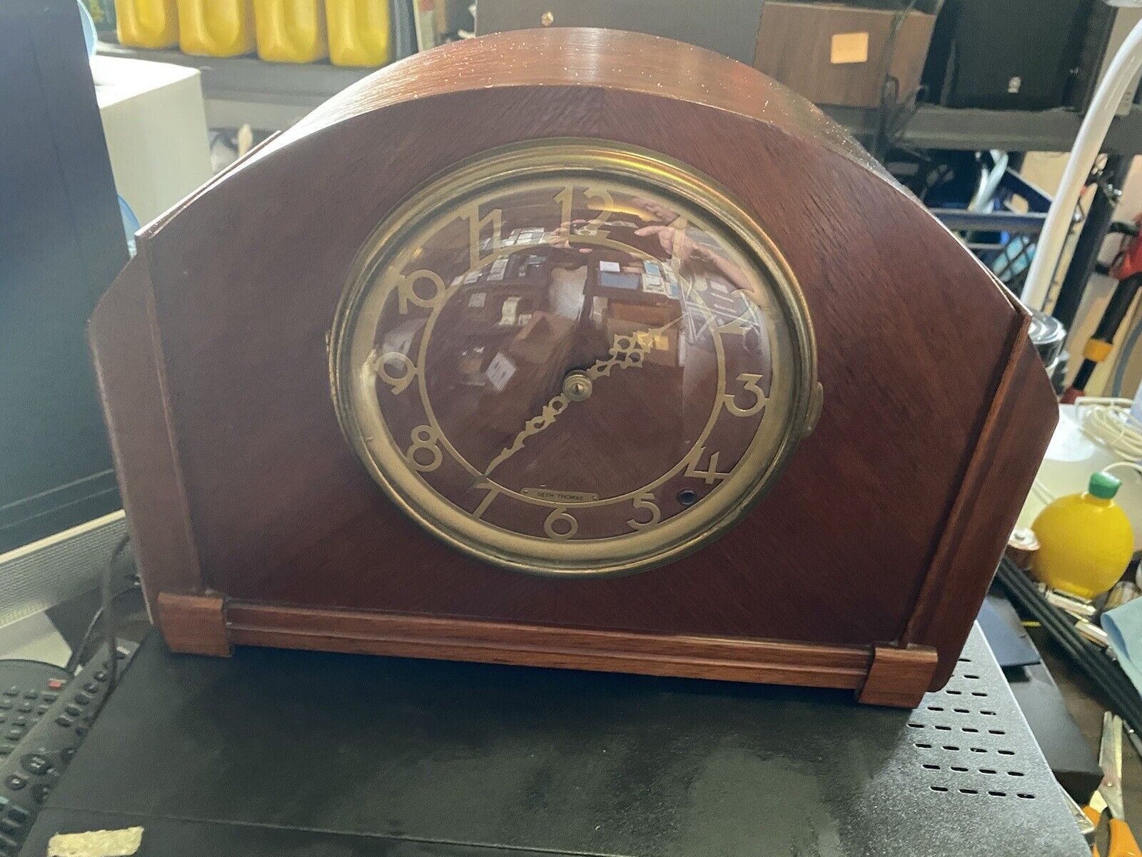 Vintage Seth Thomas Art Deco Clock Working With Chime 409 Falsbury NICE