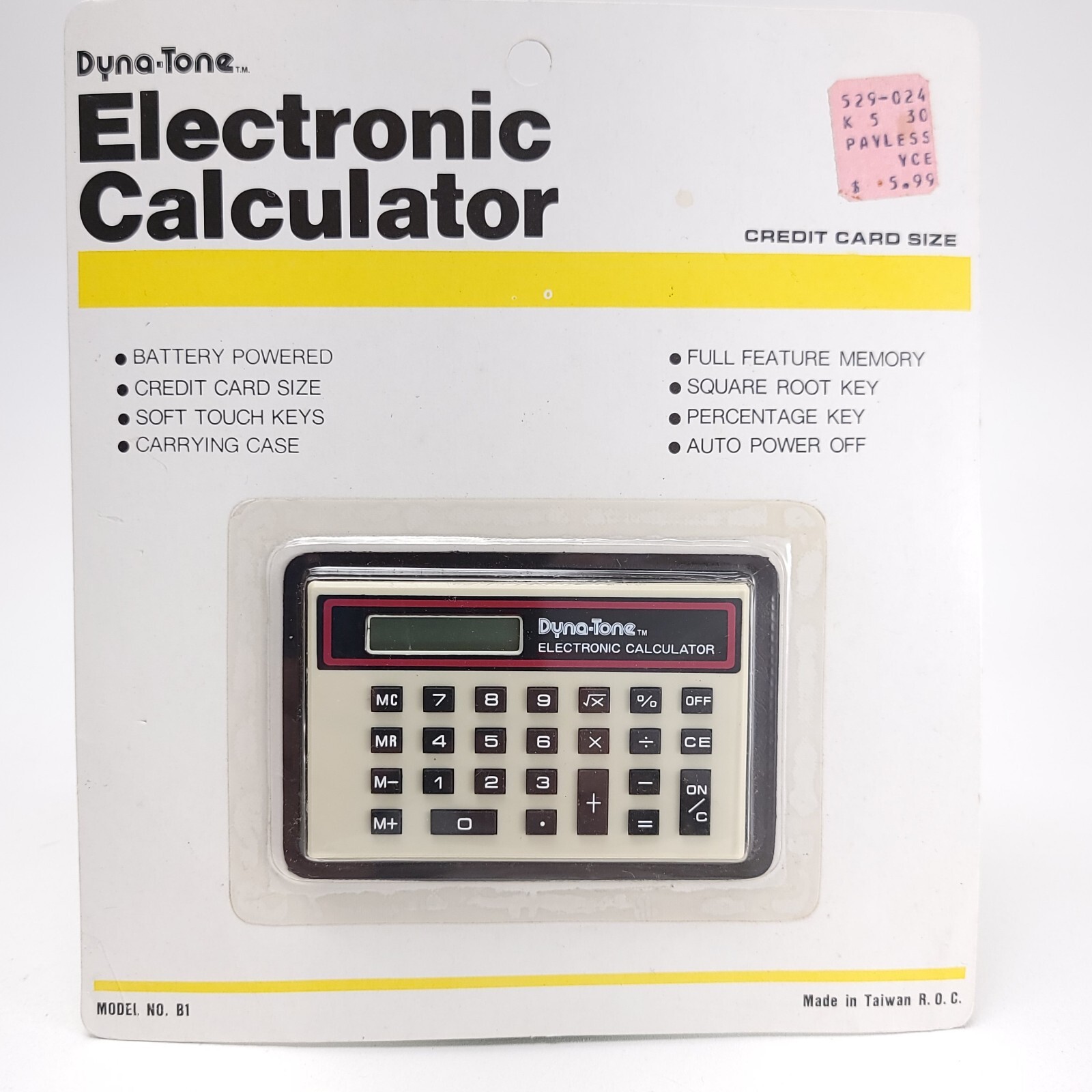 NEW SEALED Dyna-Tone Electronic Calculator Credit Catd Size Case Retro 80's