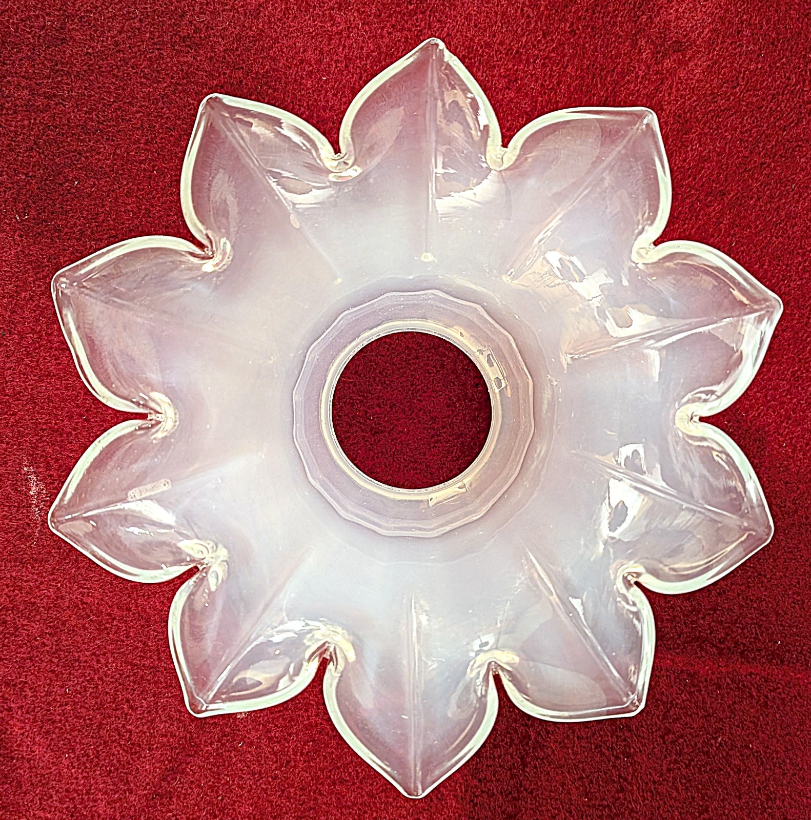 Antique French Art Nouveau Opaline Glass Lamp Shade