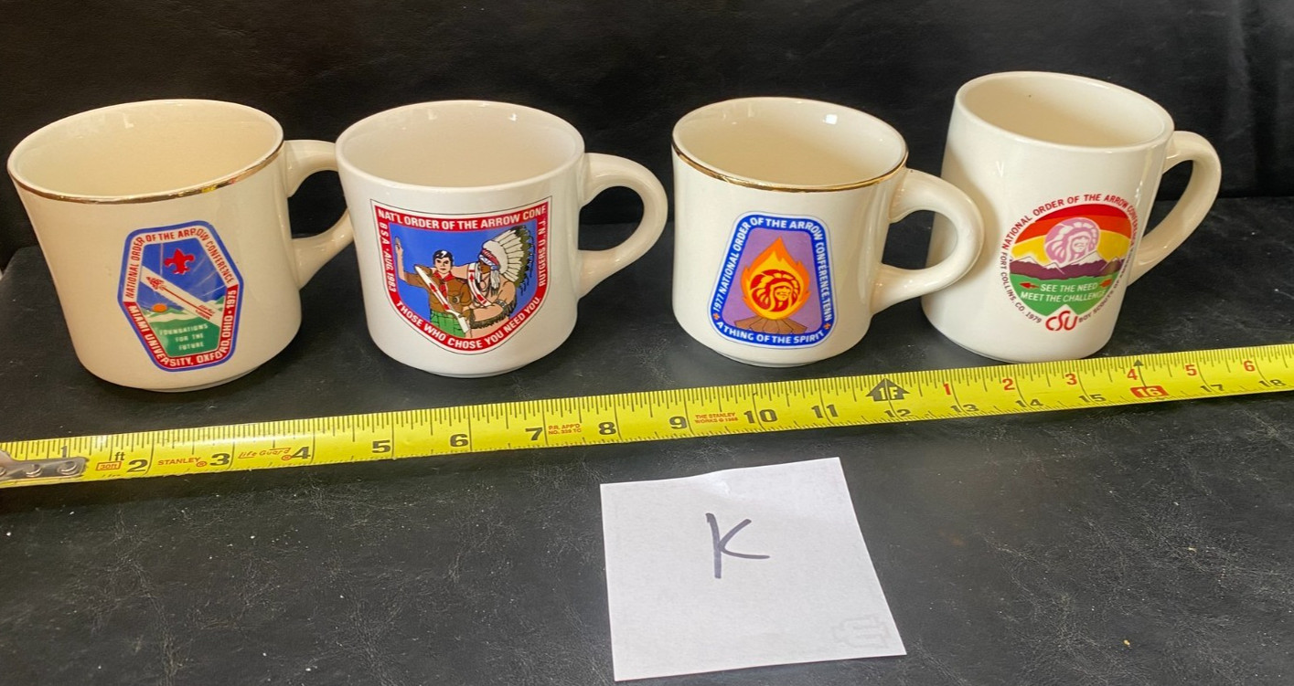vintage Boy Scout Mug lot of 4 mugs collection National Order Arrow Conference vintage Boy Scout Mug lot of 4 mugs collection National Order Arrow Conference