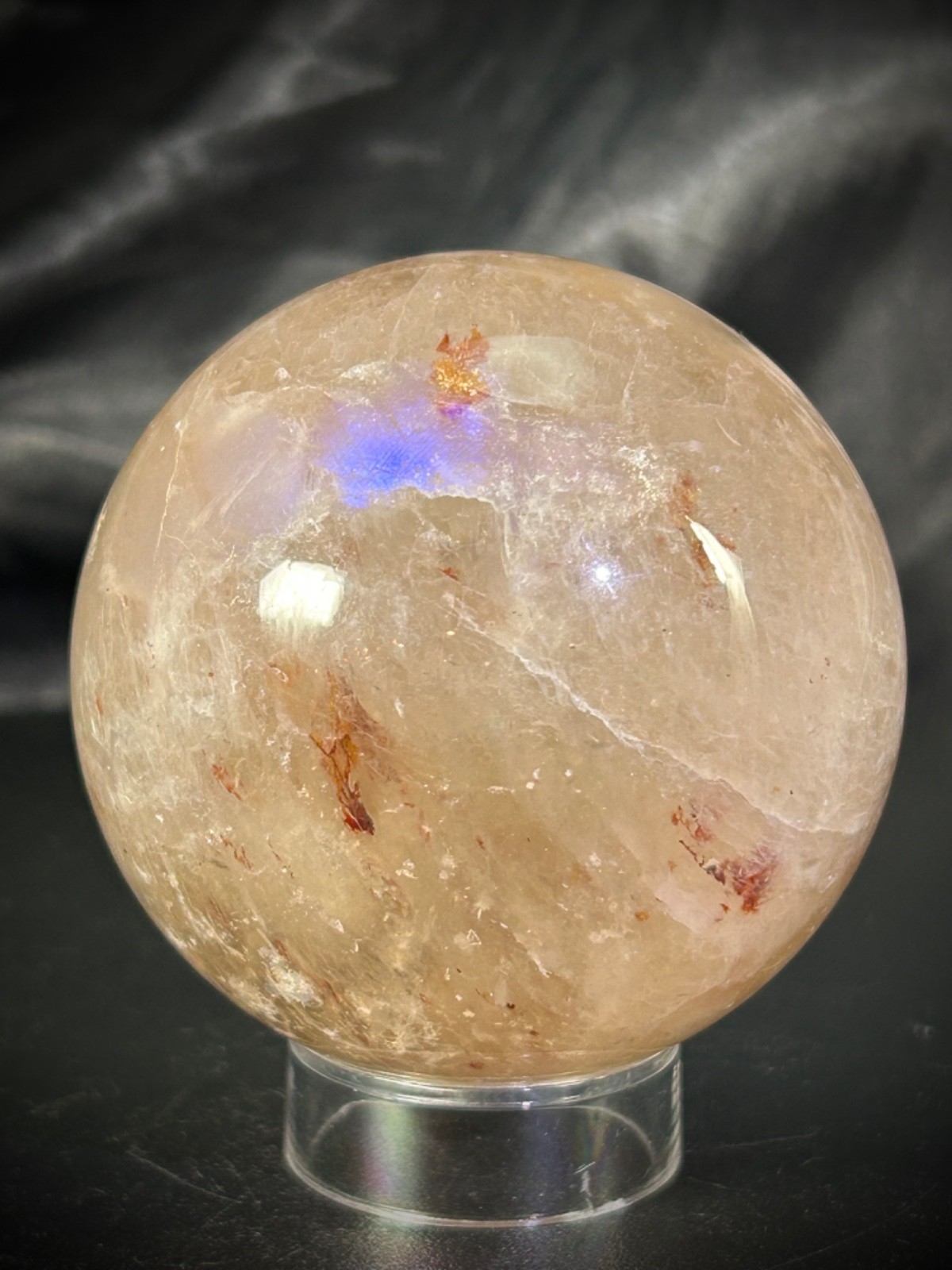 2.54" Rare Blue Flash Hematoid "Fire" Quartz 13.2oz (374 grams)