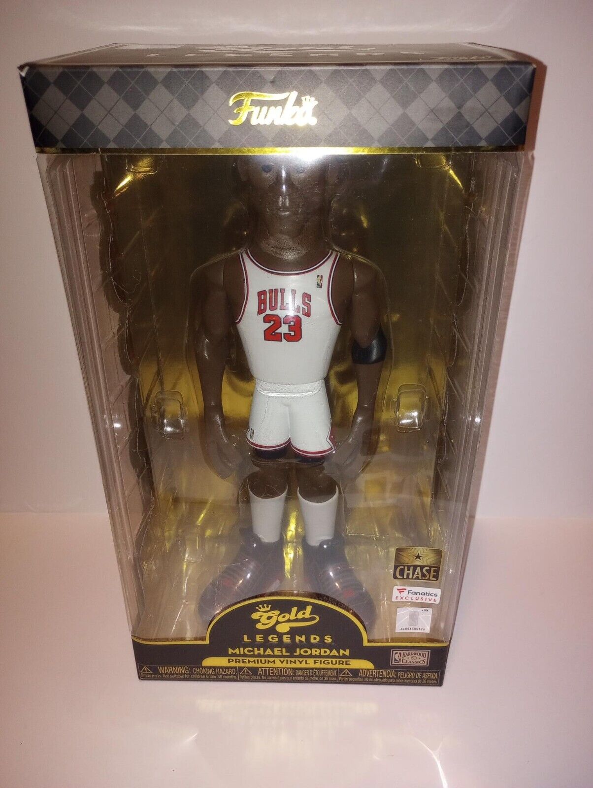 Funko Vinyl Gold 12 in NBA Michael Jordan White Jersey Chase