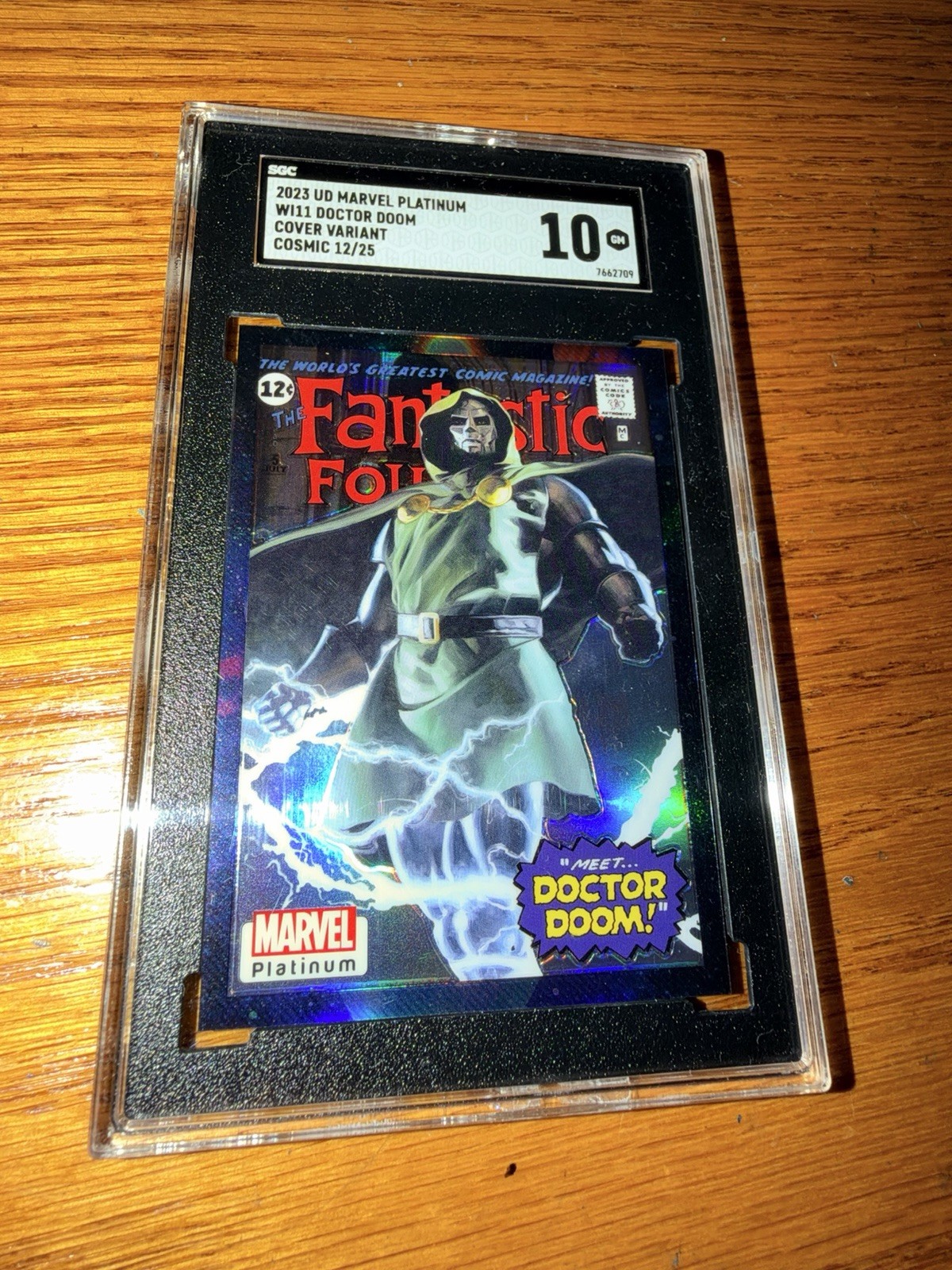 2023 UD Marvel Platinum Doctor Doom Cover Variant Cosmic /25 SGC 10 Pop 1 2023 UD Marvel Platinum Doctor Doom Cover Variant Cosmic /25 SGC 10 Pop 1