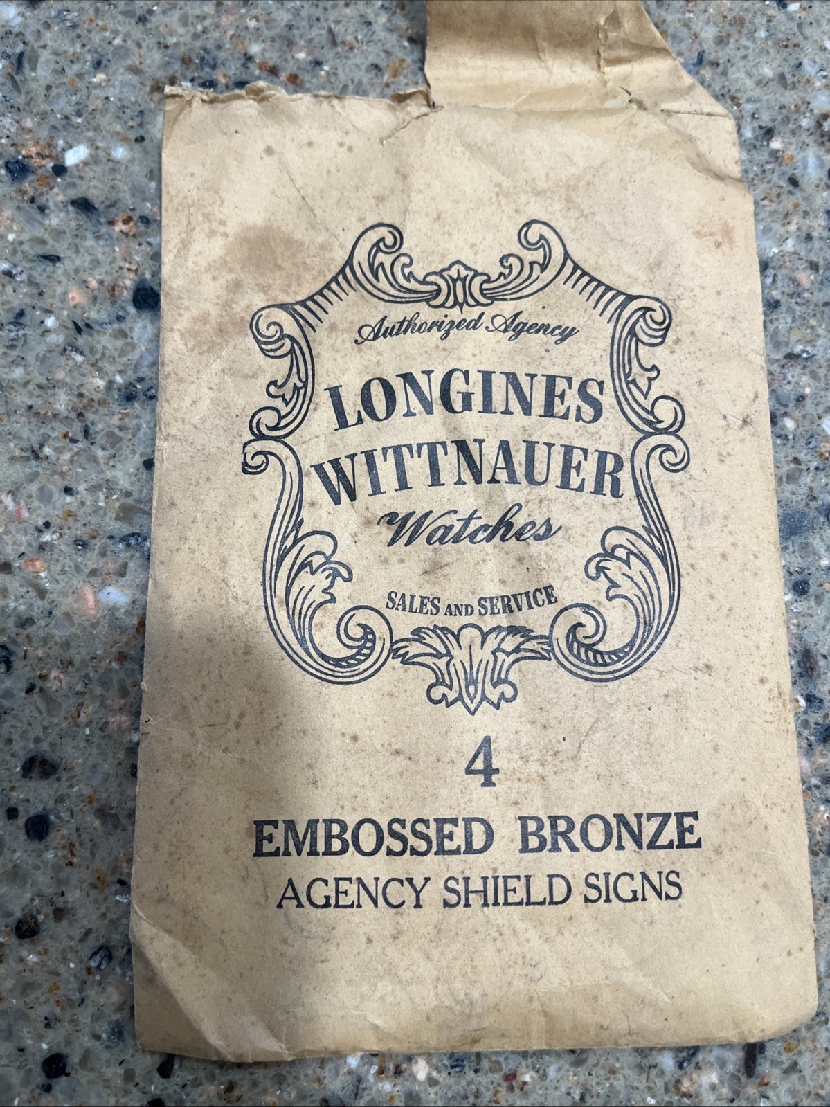 RARE Complete NOS Antique Longines Wittnauer Watch Co Authorized Agency Signs RARE Complete NOS Antique Longines Wittnauer Watch Co Authorized Agency Signs