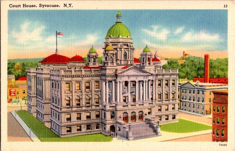 Vintage Postcard Court House Syracuse NY New York 1948                     K-596