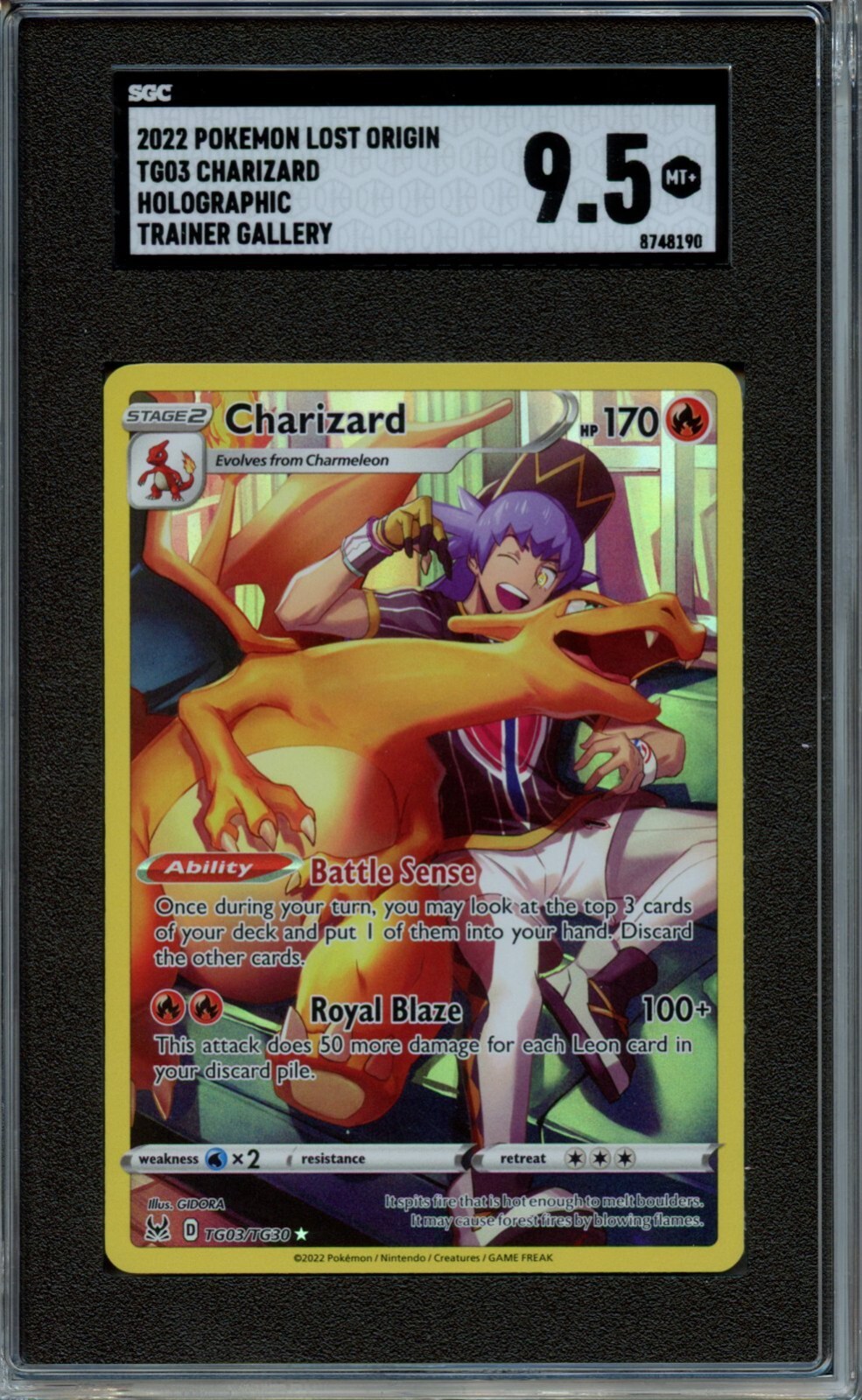 2022 Pokemon Charizard Holo SGC 9.5