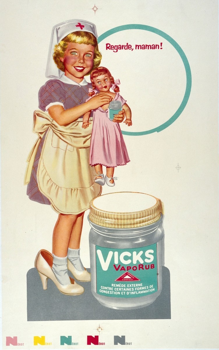 1950s Vicks VapoRub Vintage Advertisement Poster 1950s Vicks VapoRub Vintage Advertisement Poster