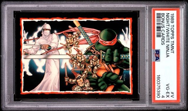 1989 Topps TMNT #V Night/White Ninja : Collector's Edition Bonus Cards PSA 4