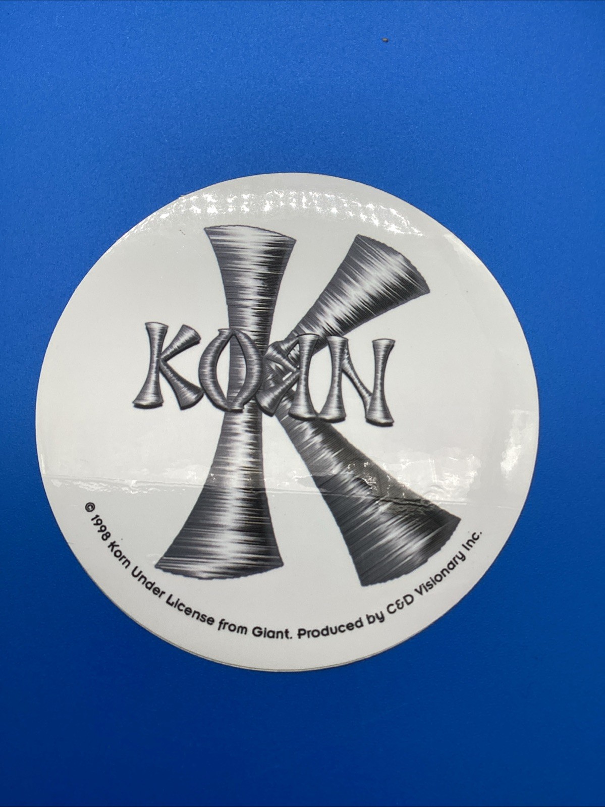 Vintage 1998 Korn Band Sticker Official Giant C&D Visionary Nu Metal Logo Decal Vintage 1998 Korn Band Sticker Official Giant C&D Visionary Nu Metal Logo Decal