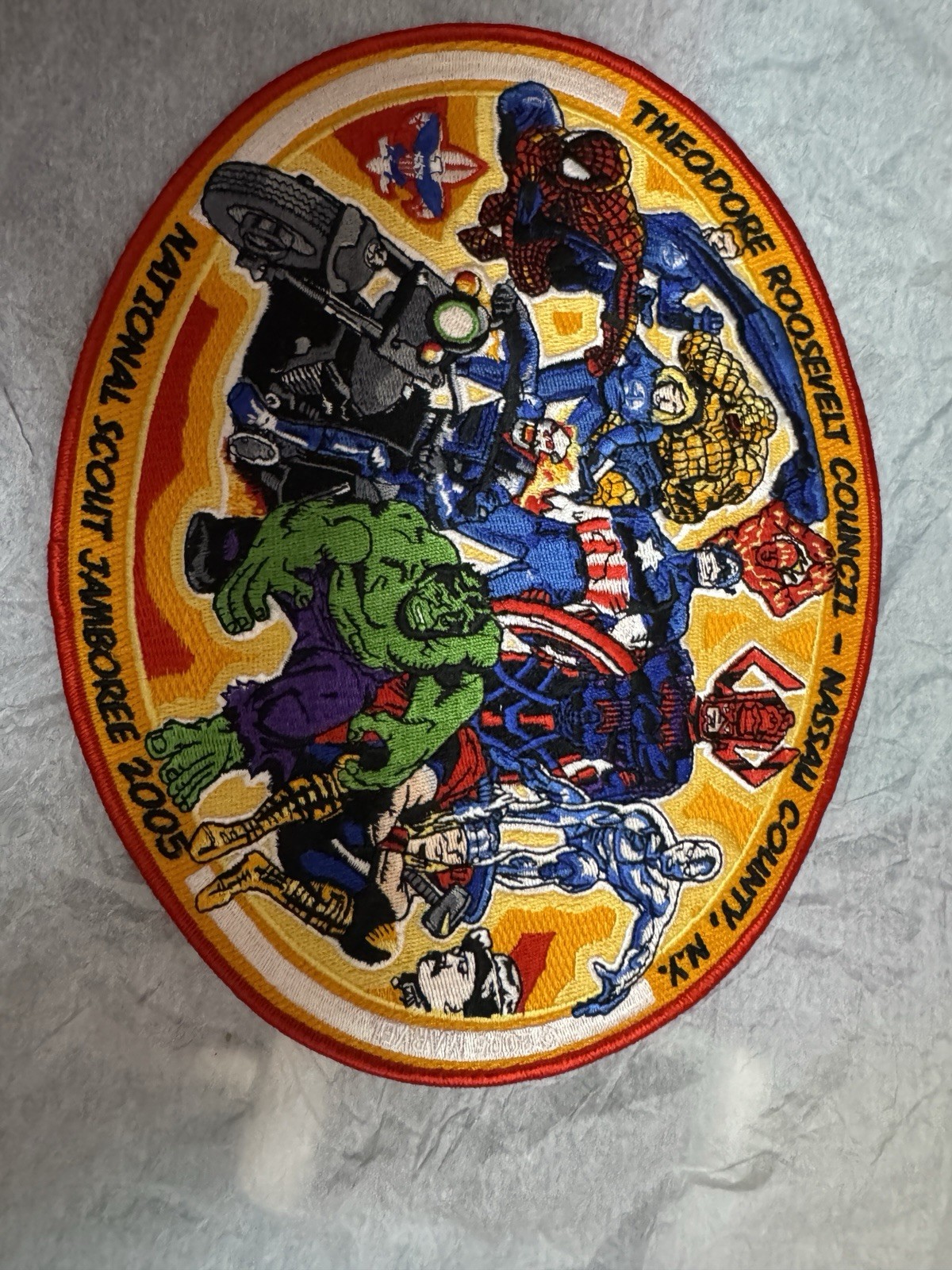 Marvel 2005 BSA Jamboree Theodore Roosevelt Council NY OA 412 10" JACKET PATCH