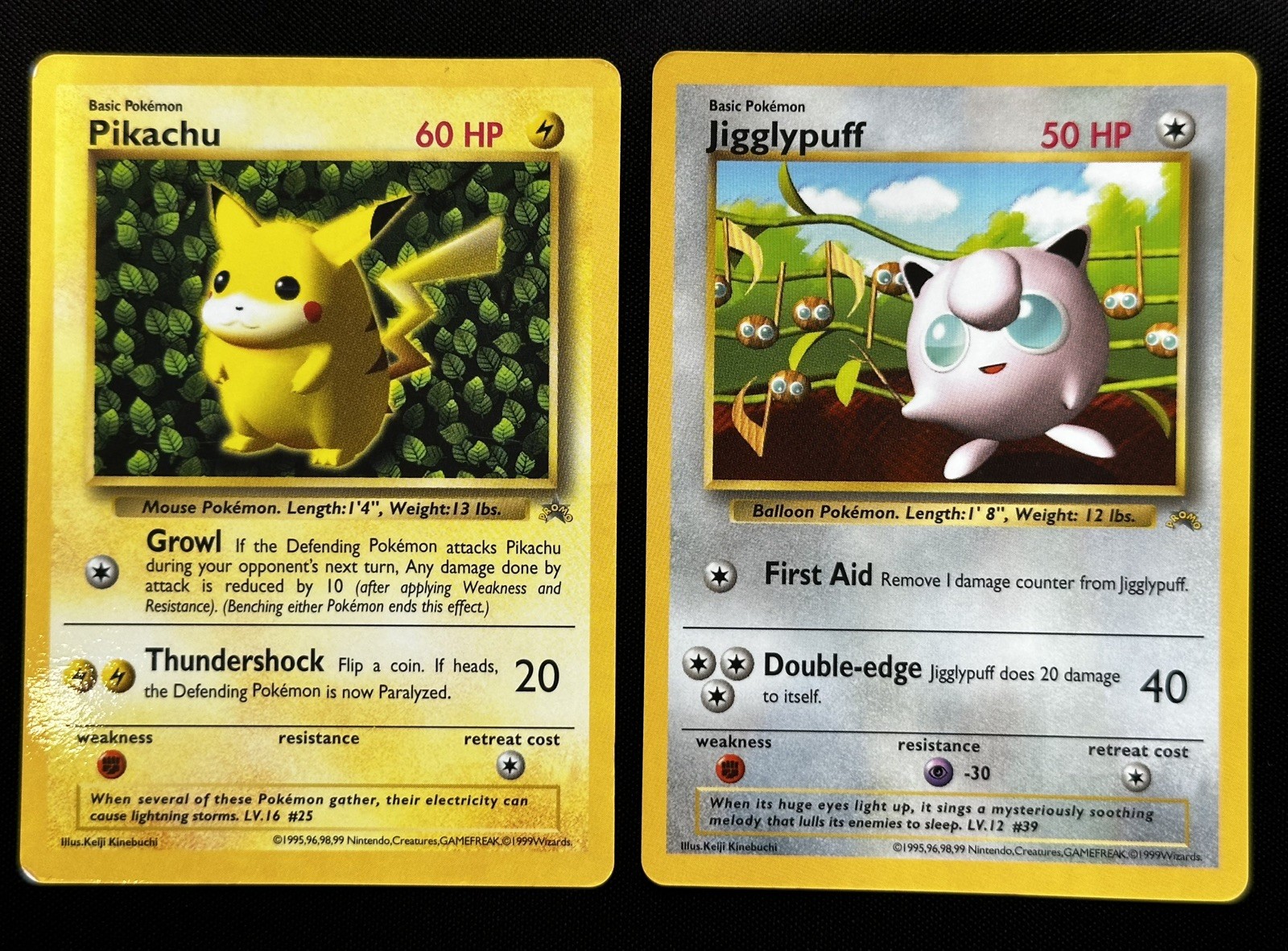 IVY Pikachu & Jigglypuff Corocoro 1999 Glossy English Grey Gray Star Promo set