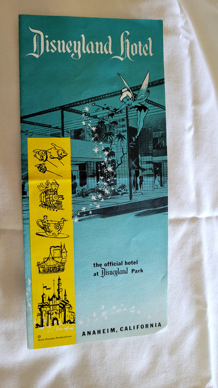 1959 vtg Tinkerbell Disneyland Hotel folder brochure old original Disney 1950's 1959 vtg Tinkerbell Disneyland Hotel folder brochure old original Disney 1950's