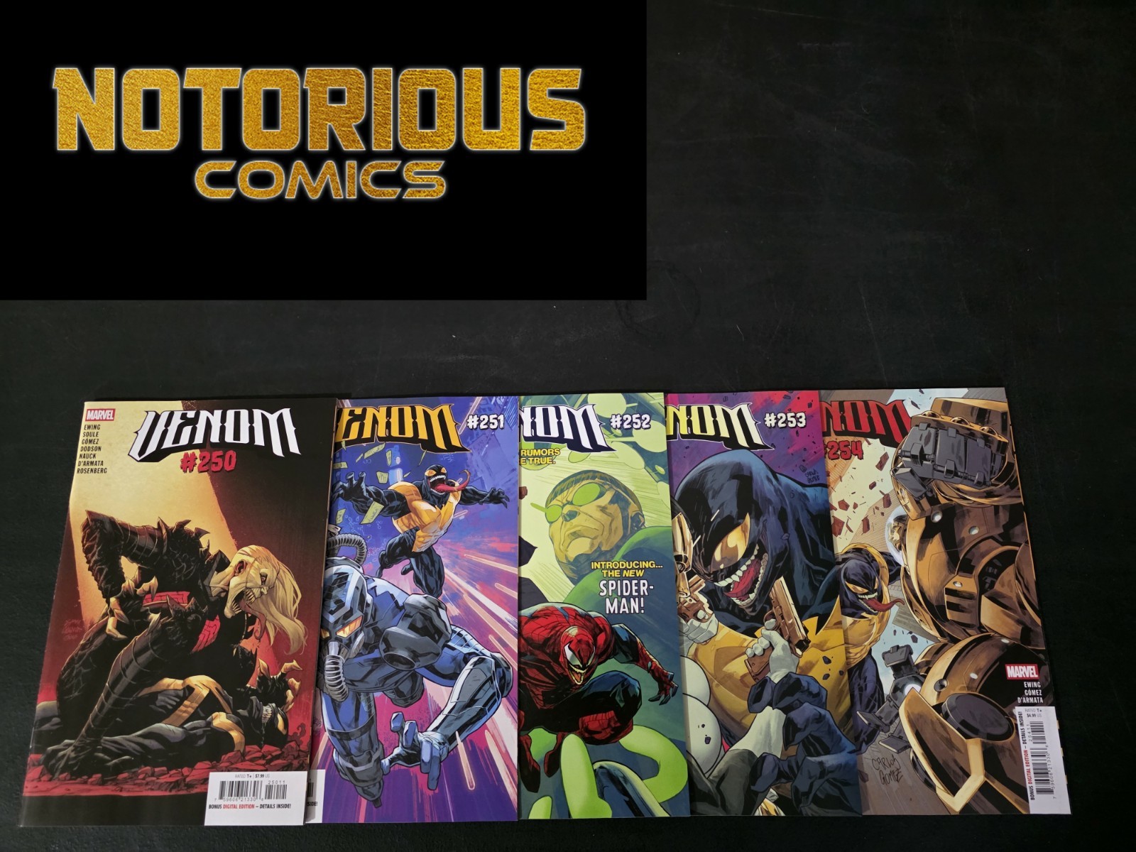 Venom 250 251 252 253 254 Complete Comic Lot Run Set Marvel Ewing Collection