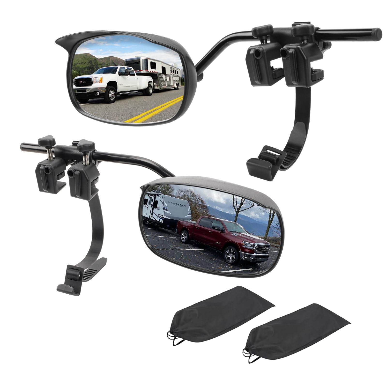 Universal Clip on Towing Mirrors Extensions for Towing, Side Mirror Extenders fo