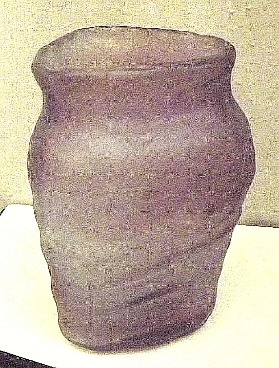 VINTAGE CONSOLIDATED GLASS CATALONIAN PURPLE RIPPLE BLOWN TRIANGLE VASE 1930s VINTAGE CONSOLIDATED GLASS CATALONIAN PURPLE RIPPLE BLOWN TRIANGLE VASE 1930s