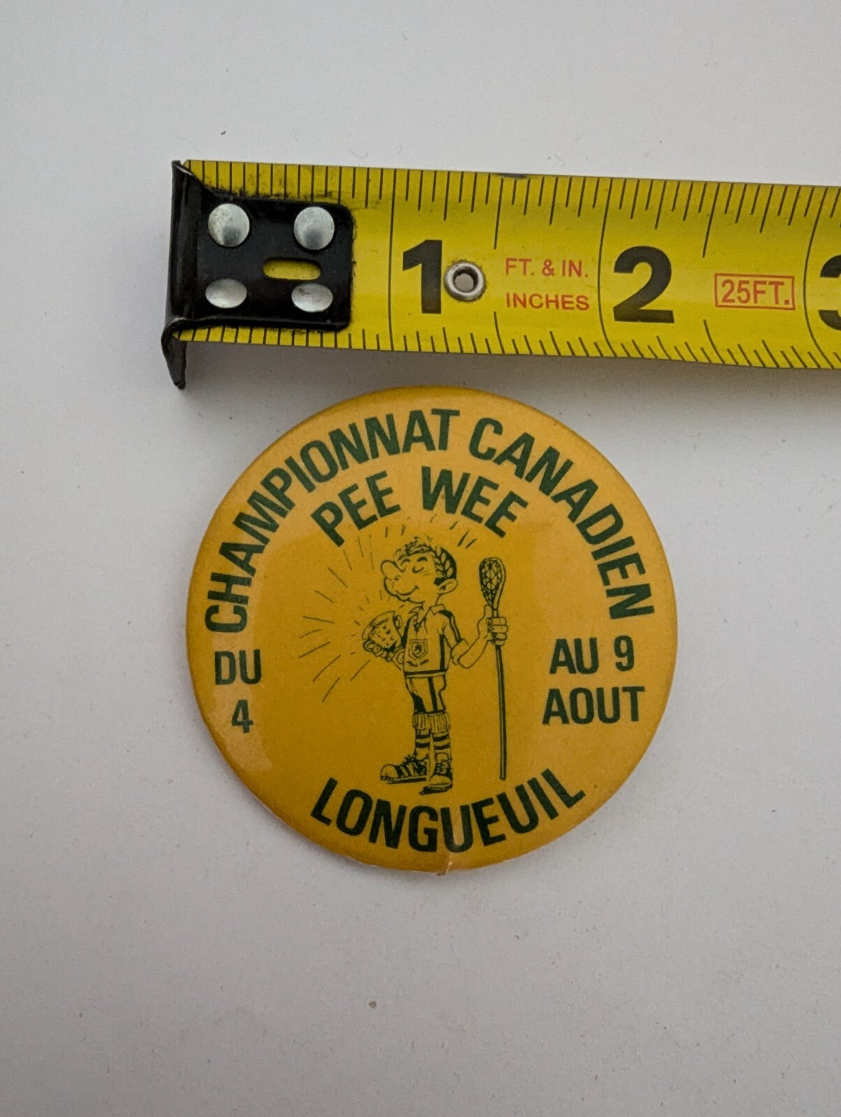 Vintage Pinback Pin Button Championnat Canadien Pee Wee Longeuil French Vintage Pinback Pin Button Championnat Canadien Pee Wee Longeuil French