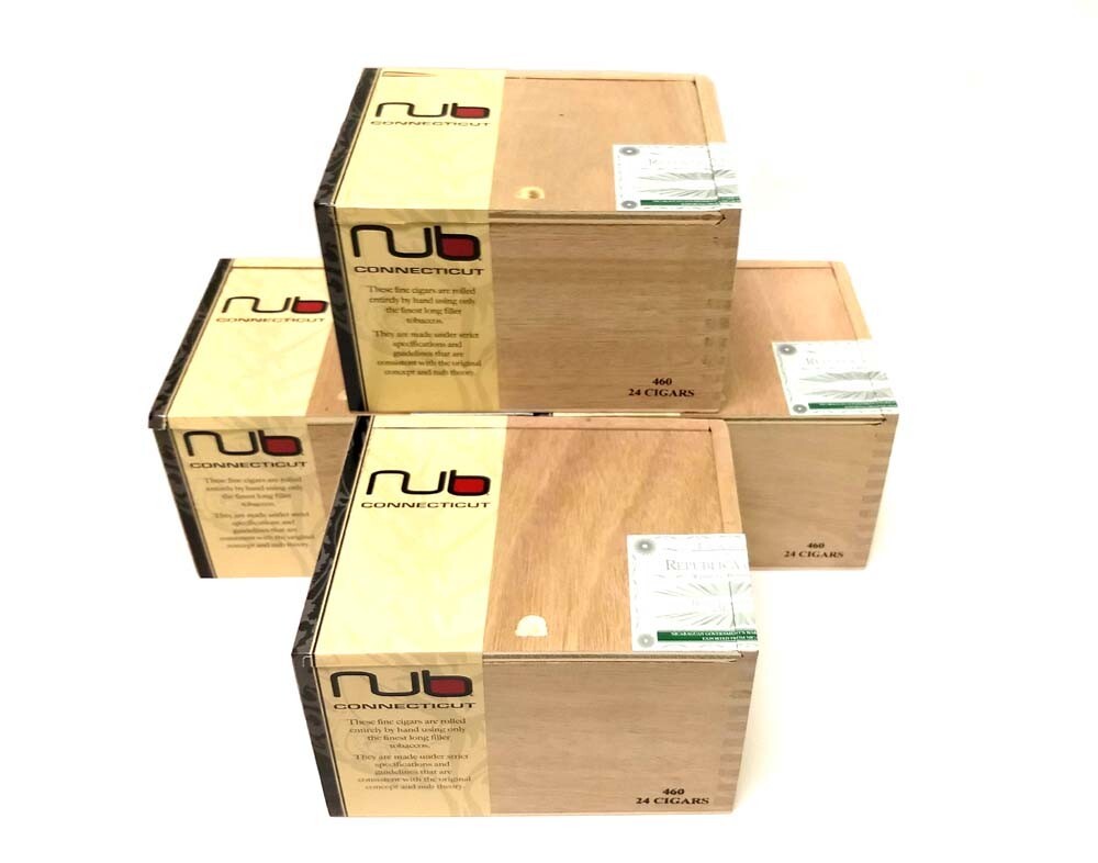Lot of 4 Empty Wooden Cigar Boxes NUB Connecticut 460 | Collectible Lot of 4 Empty Wooden Cigar Boxes NUB Connecticut 460 | Collectible