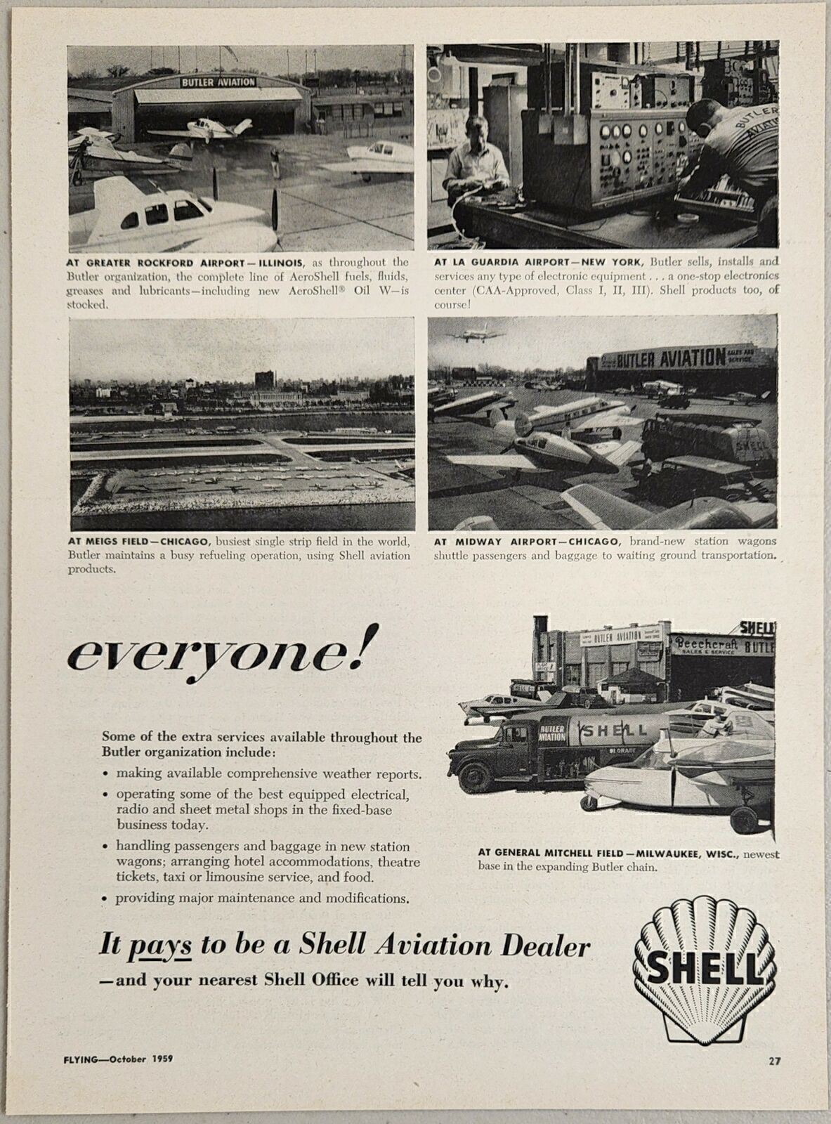 1959 Print Ad Shell Aviation Fuel & Oil Airplanes at USA Airports 1959 Print Ad Shell Aviation Fuel & Oil Airplanes at USA Airports