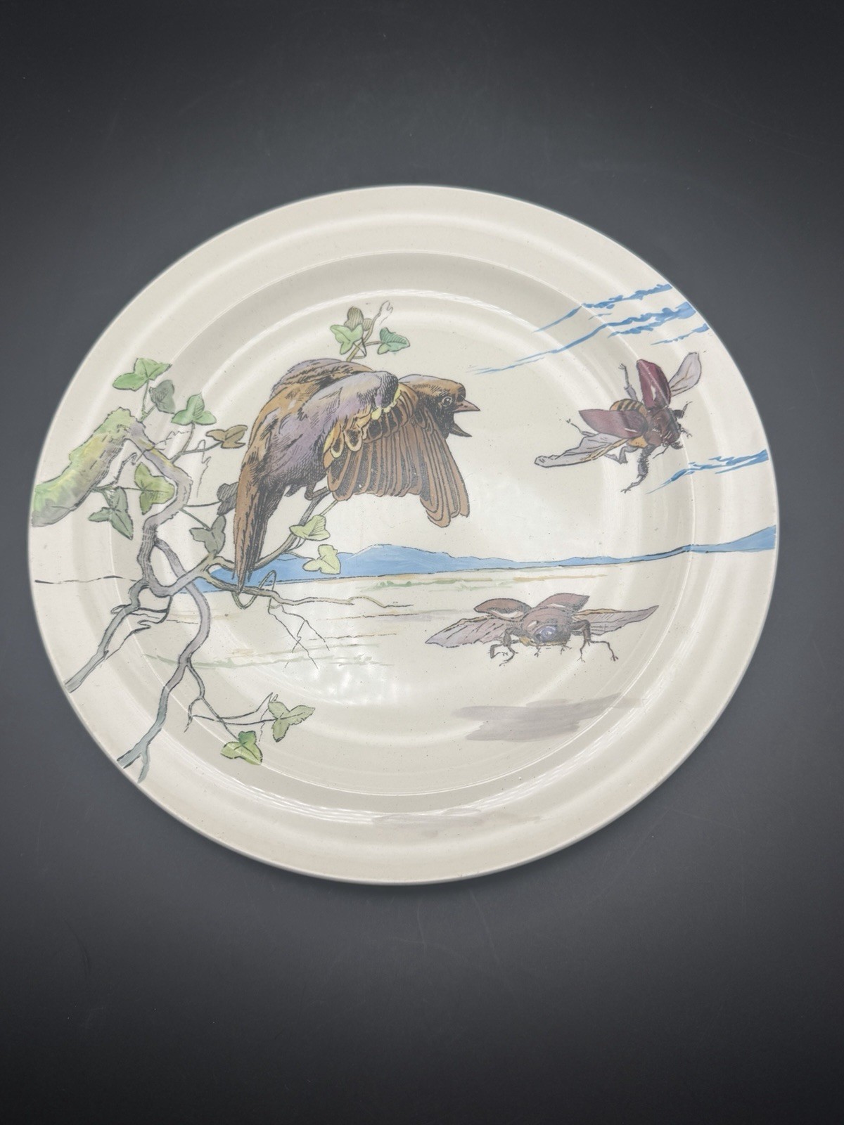 Antique Wedgwood Borgen & Co Hand Painted Japonisme Bird Plate Mallet Goutard Antique Wedgwood Borgen & Co Hand Painted Japonisme Bird Plate Mallet Goutard
