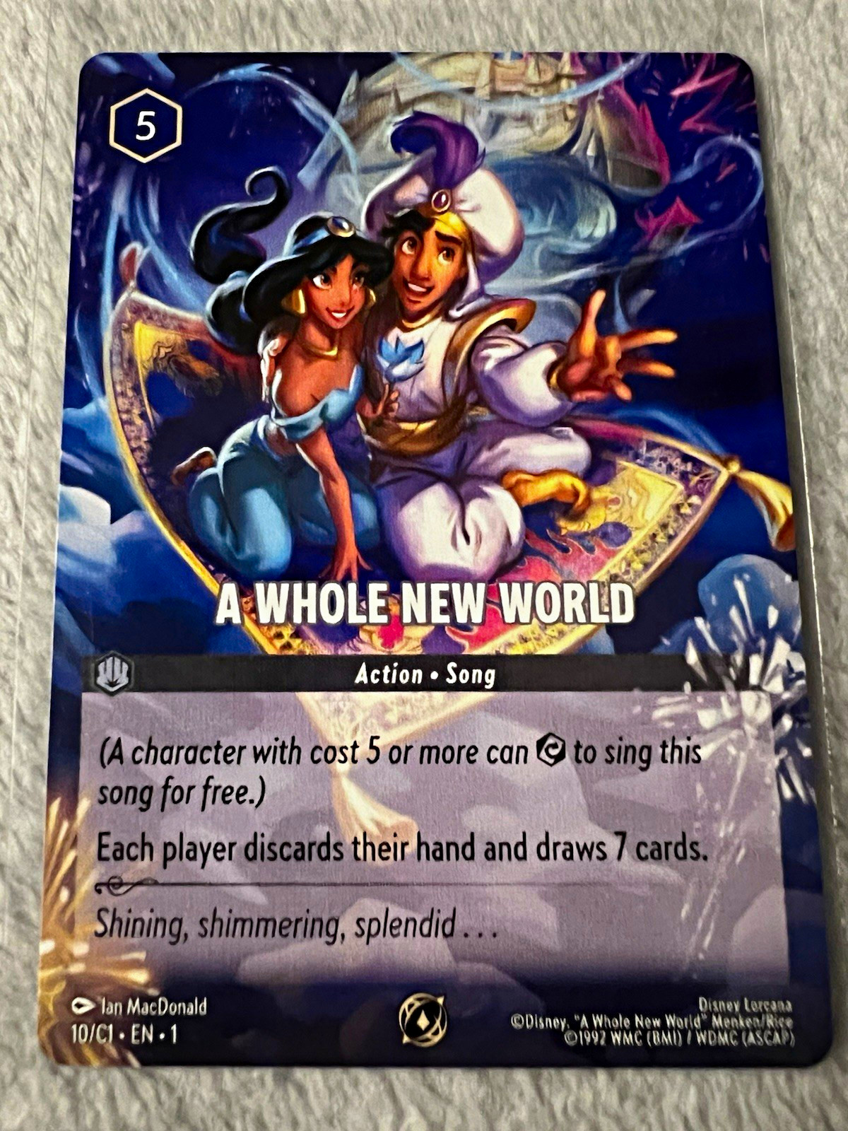 Disney Lorcana TCG A Whole New World Action Song 10/C1 English Foil