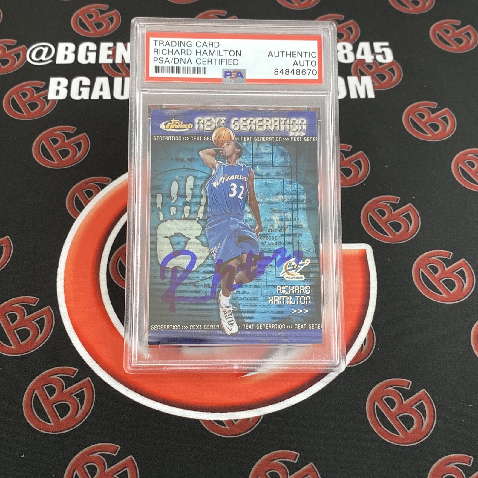 1999-00 Finest Next Generation #NG3 Richard Hamilton Washington Wizards PSA AUTO 1999-00 Finest Next Generation #NG3 Richard Hamilton Washington Wizards PSA AUTO