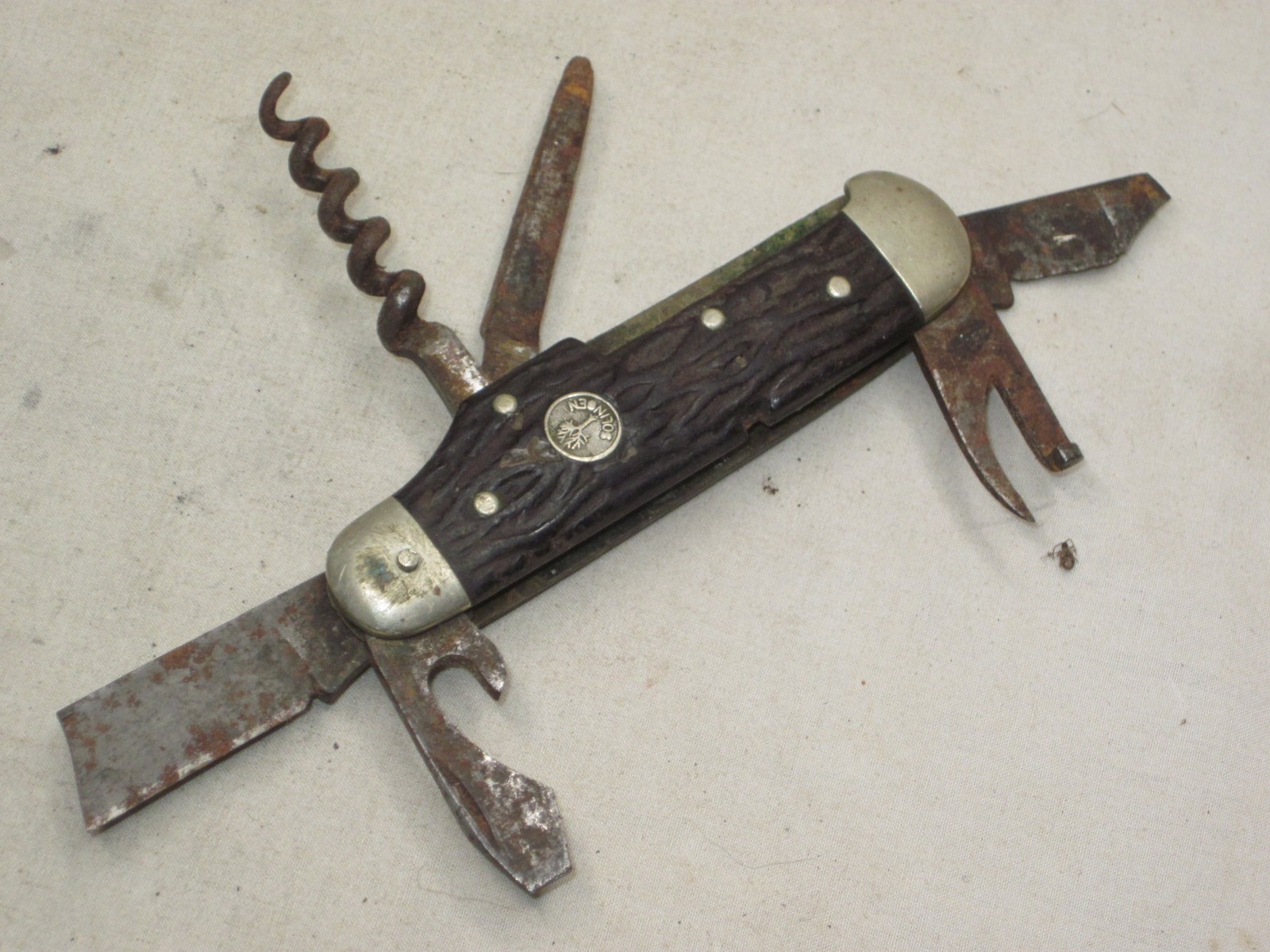 as-is damaged blade vintage SOLINGEN BOKER camping pocket knife cork screw tool as-is damaged blade vintage SOLINGEN BOKER camping pocket knife cork screw tool