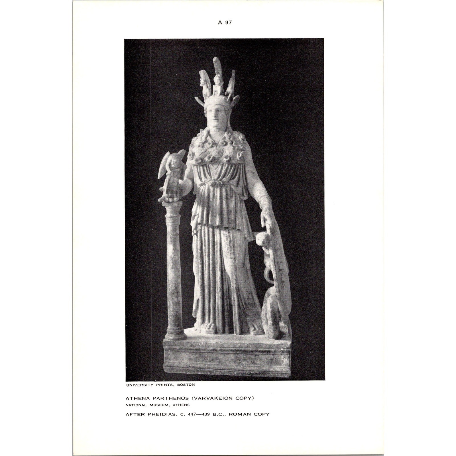 Athena Parthenos Varvakeion Copy National Museum Athens Vintage Print STF-UP3 Athena Parthenos Varvakeion Copy National Museum Athens Vintage Print STF-UP3