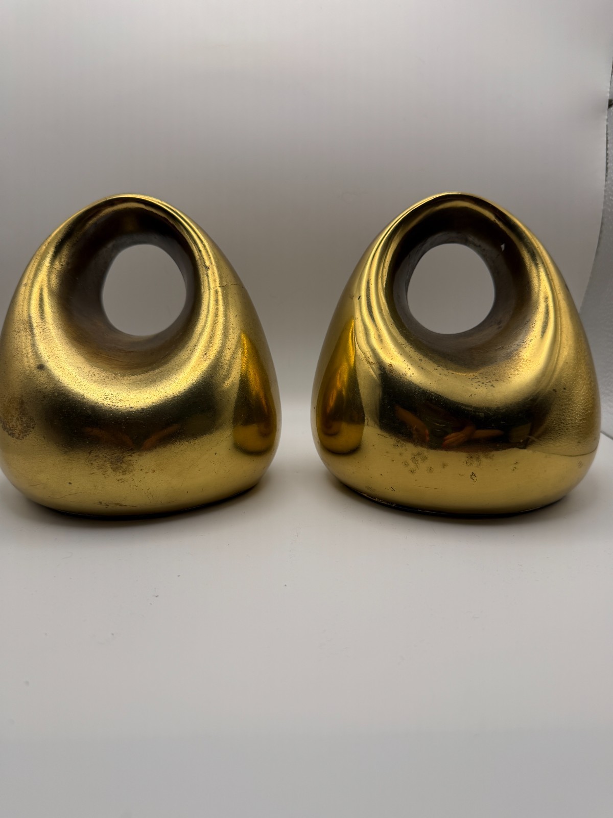 Mid-Century Ben Seibel Raymor Jenfred Ware Brass Bookends - A Pair Mid-Century Ben Seibel Raymor Jenfred Ware Brass Bookends - A Pair