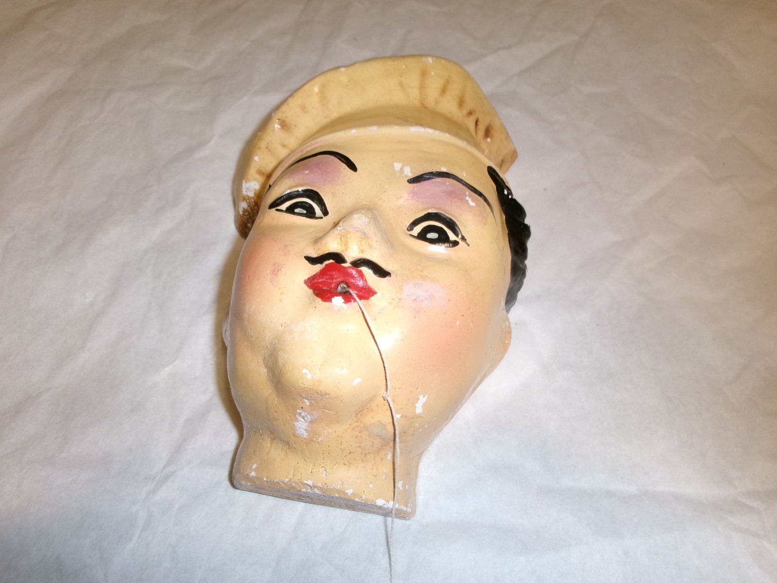 Vintage 1940s French Chef Chalkware String Holder Vintage 1940s French Chef Chalkware String Holder