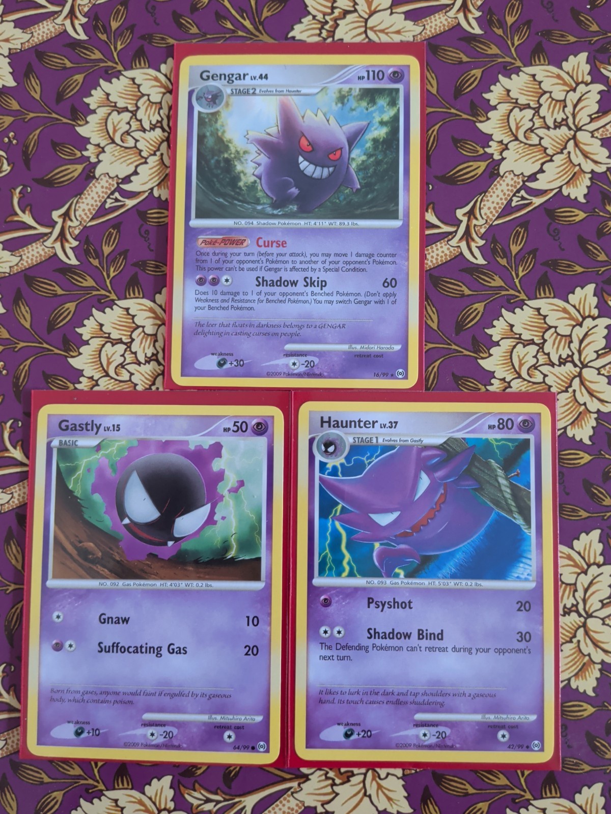 Gengar 16/99 Haunter 42/99 Gastly 64/99 Arceus Set NM Excellent Condition