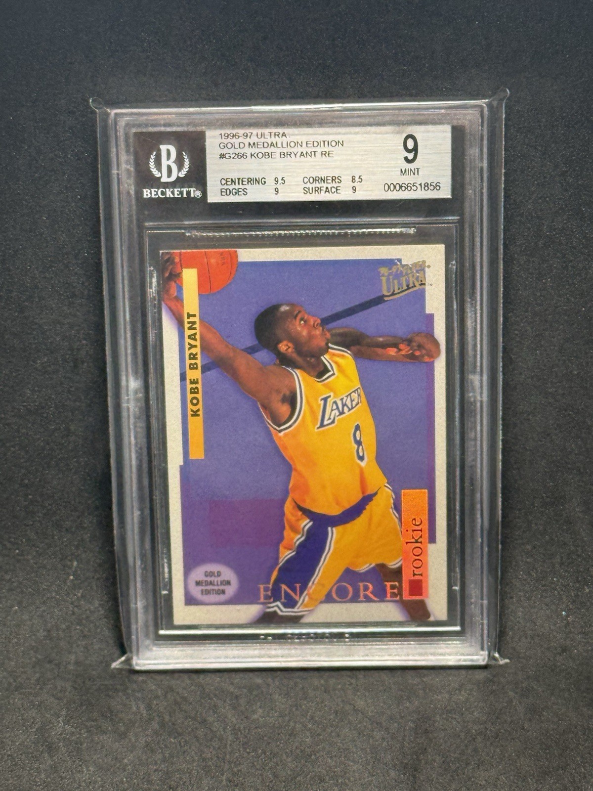 1996-97 ULTRA GOLD MEDALLION #G-266 KOBE BRYANT BGS 9 Rookie Encore