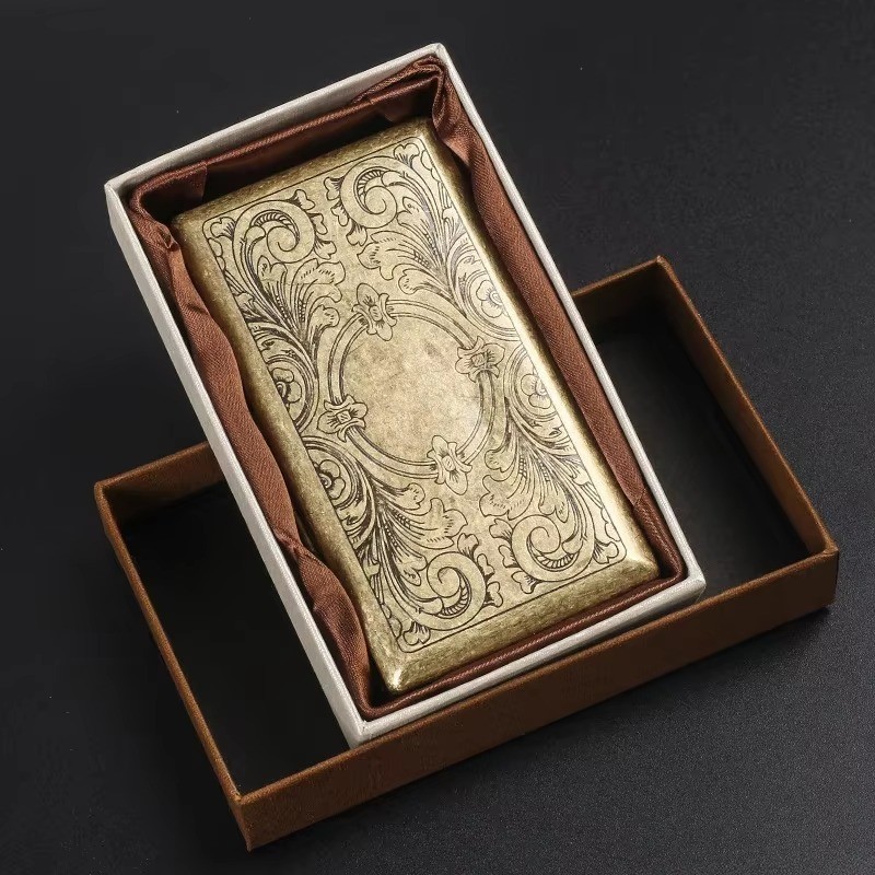 Retro Bronze Metal Cigarette Case Holder Box For King Size or 20's Cigarettes US Retro Bronze Metal Cigarette Case Holder Box For King Size or 20's Cigarettes US