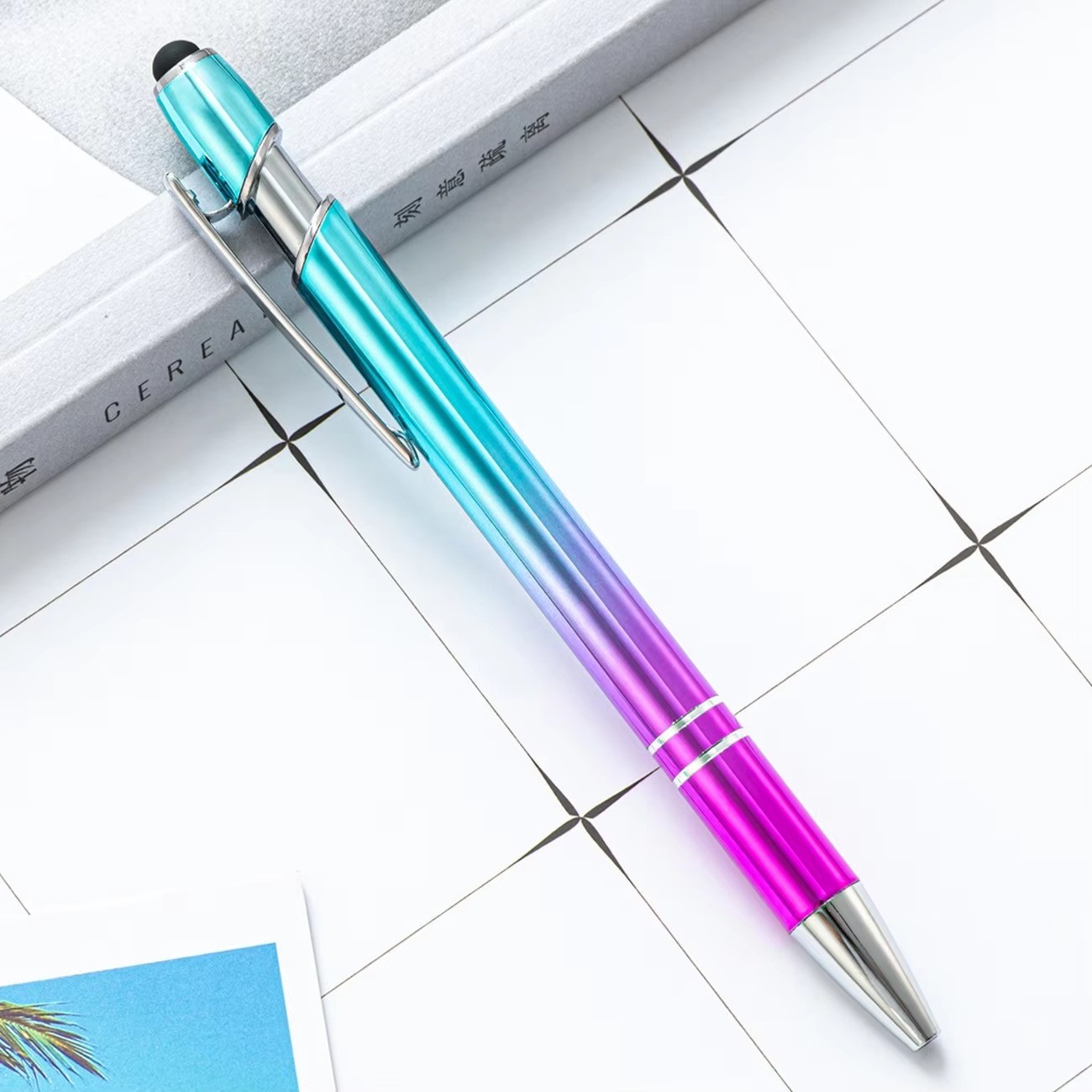 20-200pcs Gradient Metal Ballpoint Pen with Touch Screen, Custom Logo Available 20-200pcs Gradient Metal Ballpoint Pen with Touch Screen, Custom Logo Available